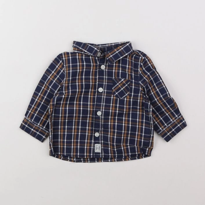 Tape à l'oeil - chemise bleu, marron - 3 mois