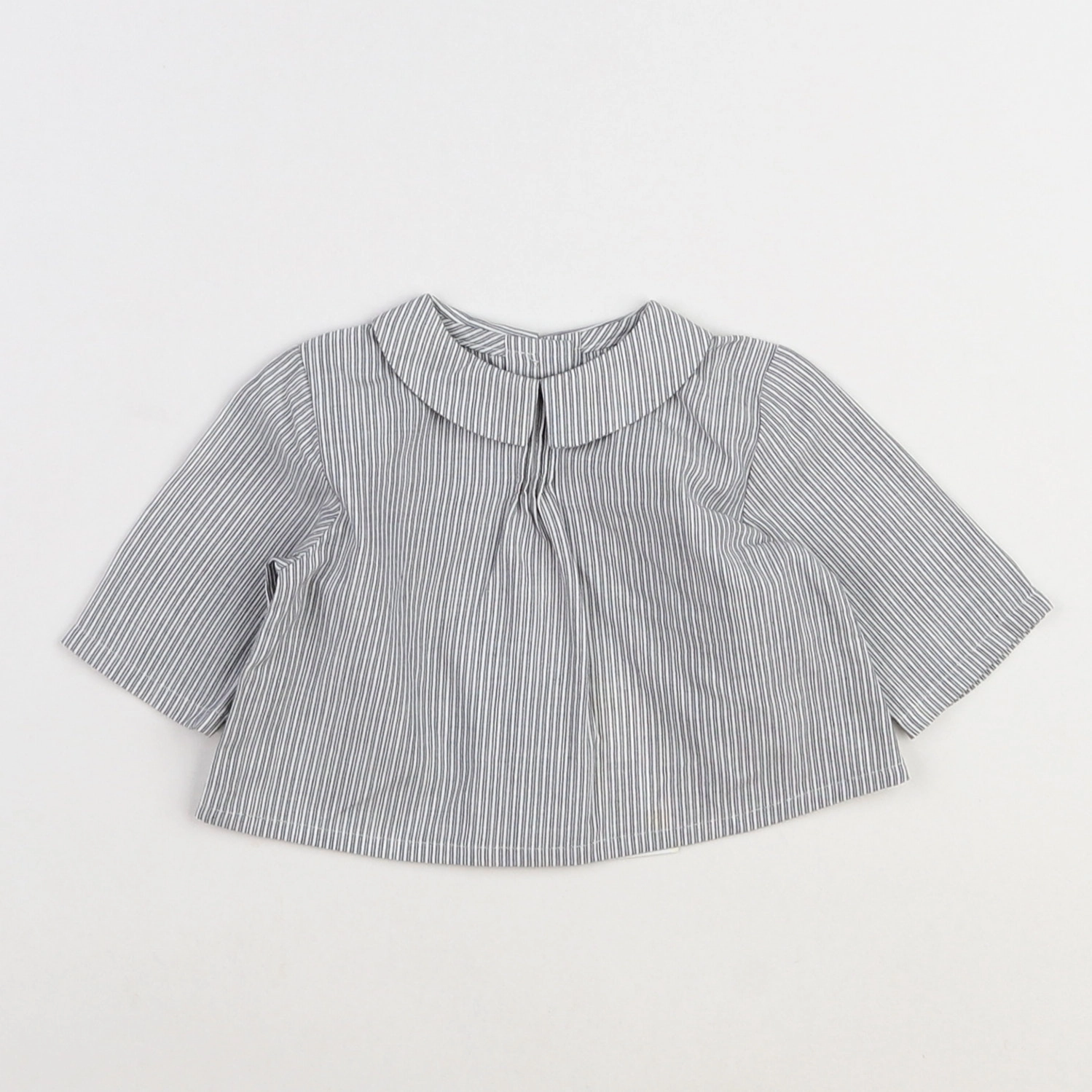 Bonton - blouse blanc, gris (neuf) - 1 mois