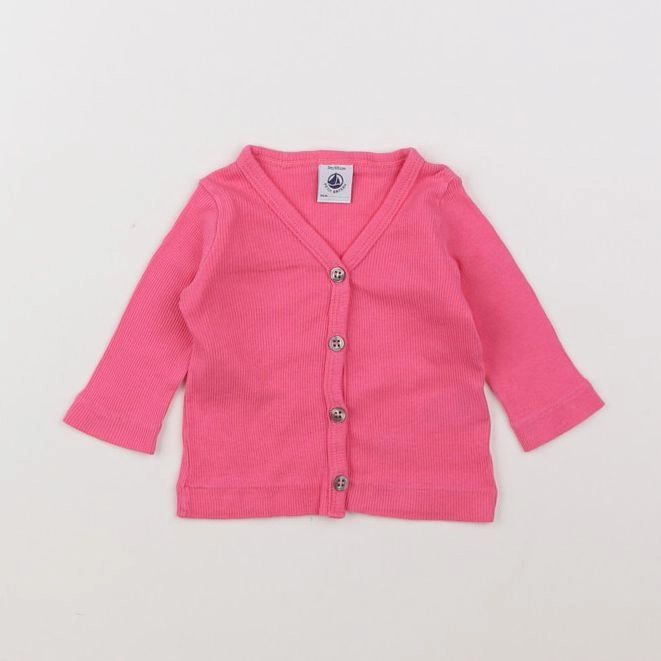 Petit Bateau - gilet rose - 3 mois