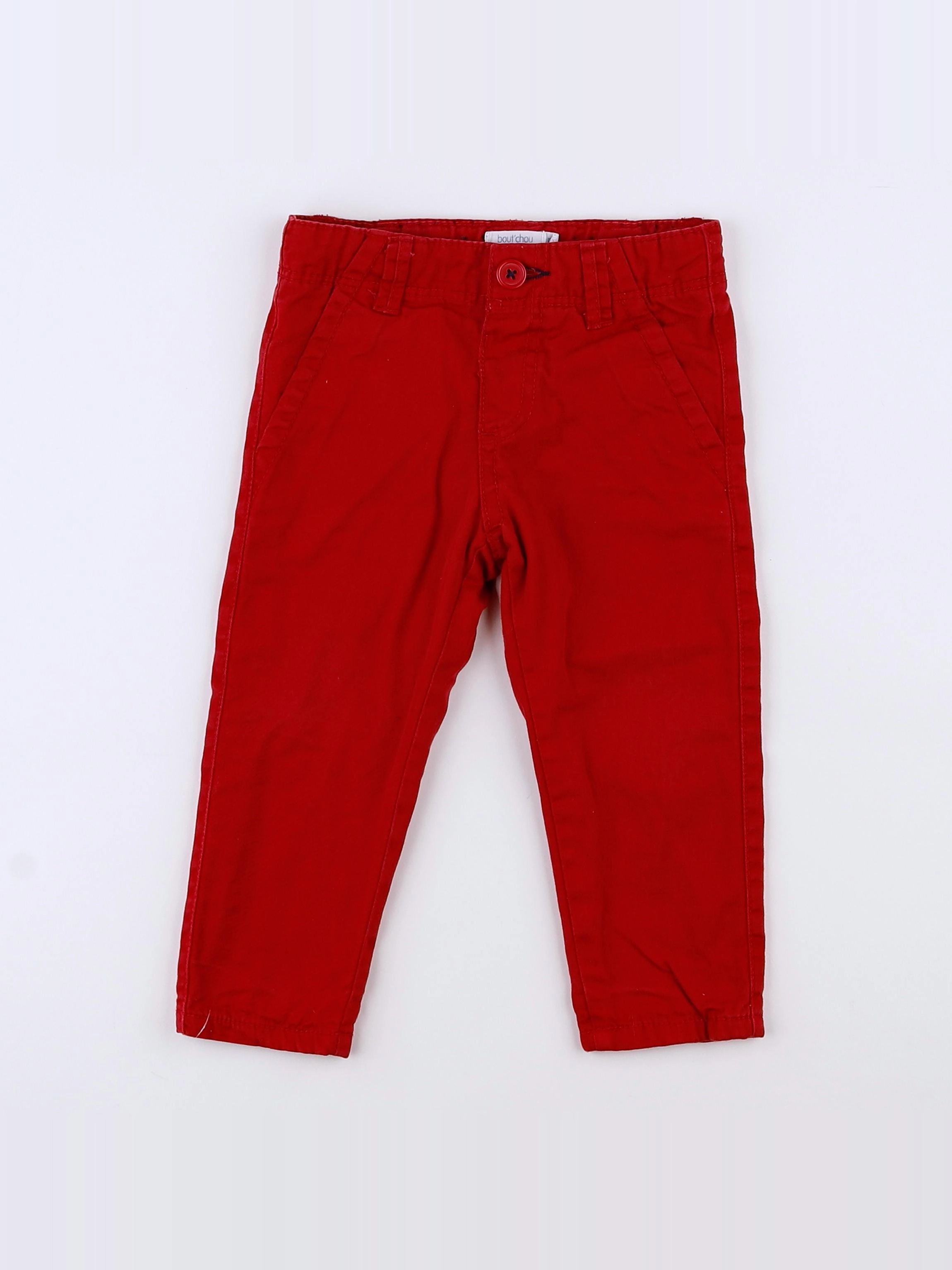 Boutchou - pantalon doublé rouge - 12 mois