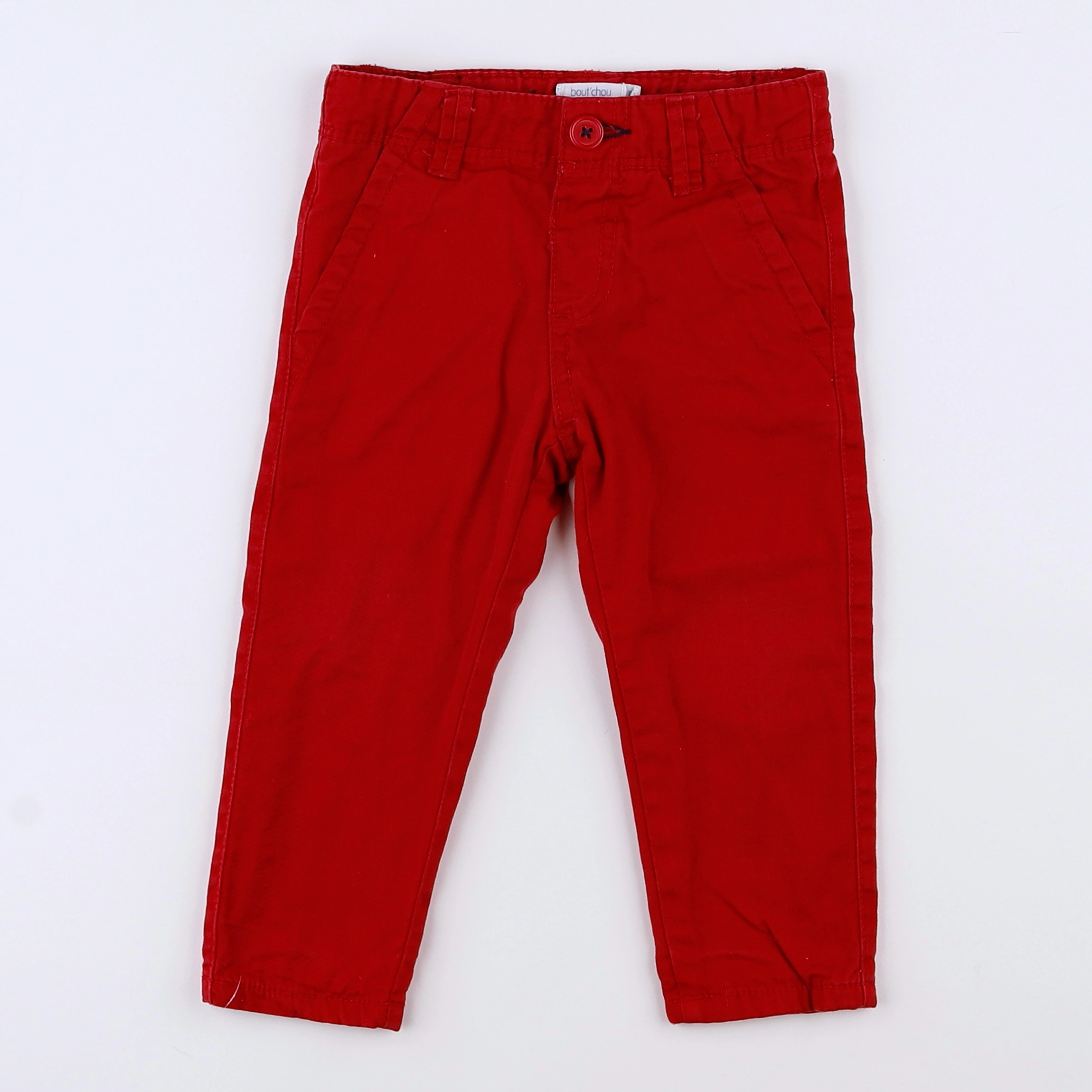 Boutchou - pantalon doublé rouge - 12 mois
