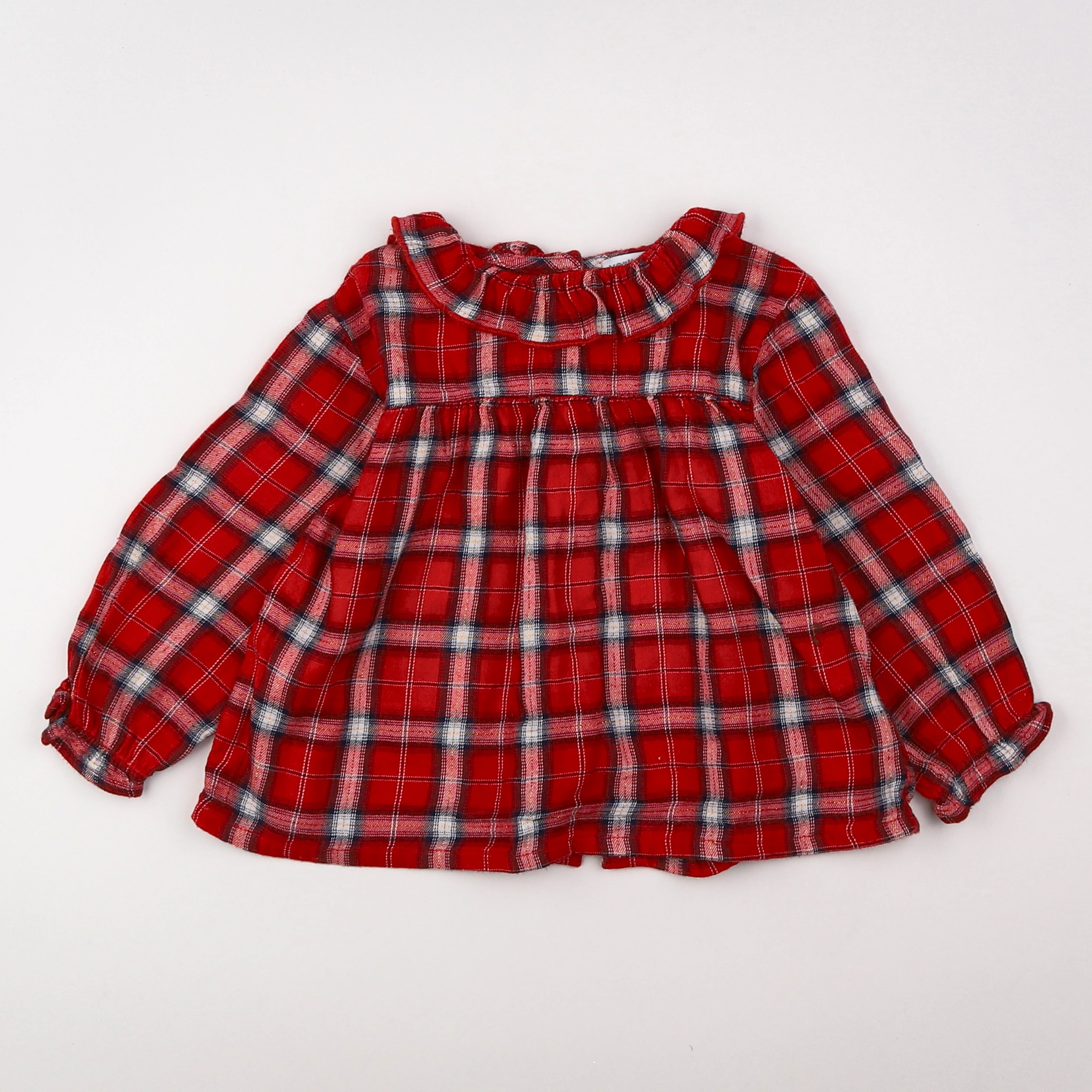 Vertbaudet - blouse rouge, or - 12 mois