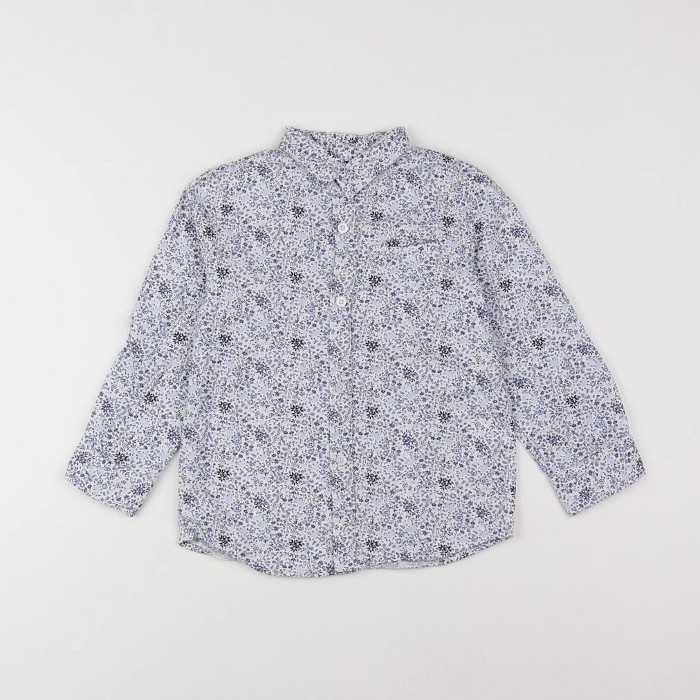 Vertbaudet - chemise blanc, bleu - 4 ans