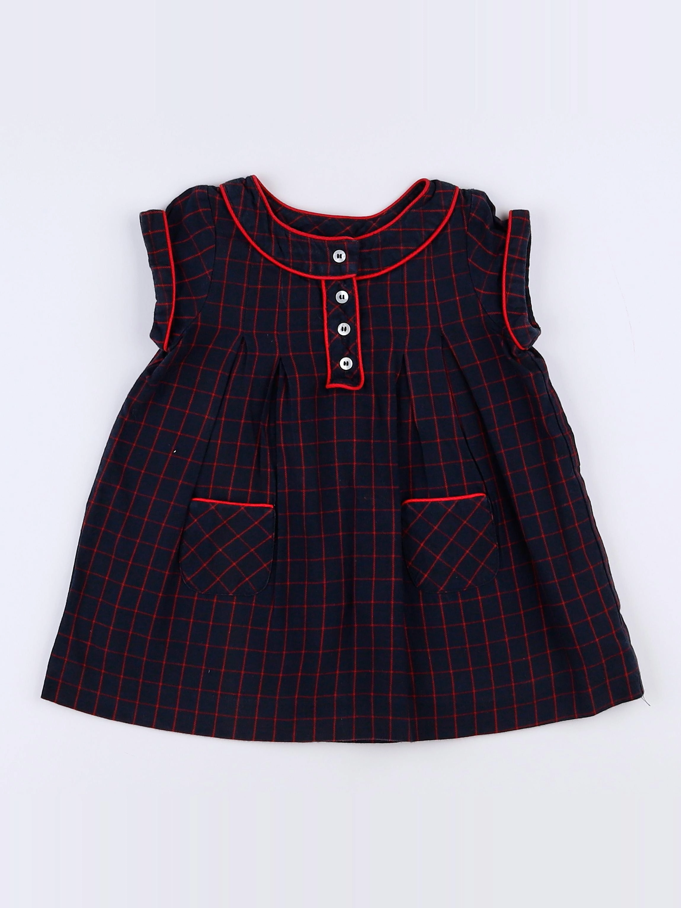 Jacadi - robe noir, rouge - 12 mois