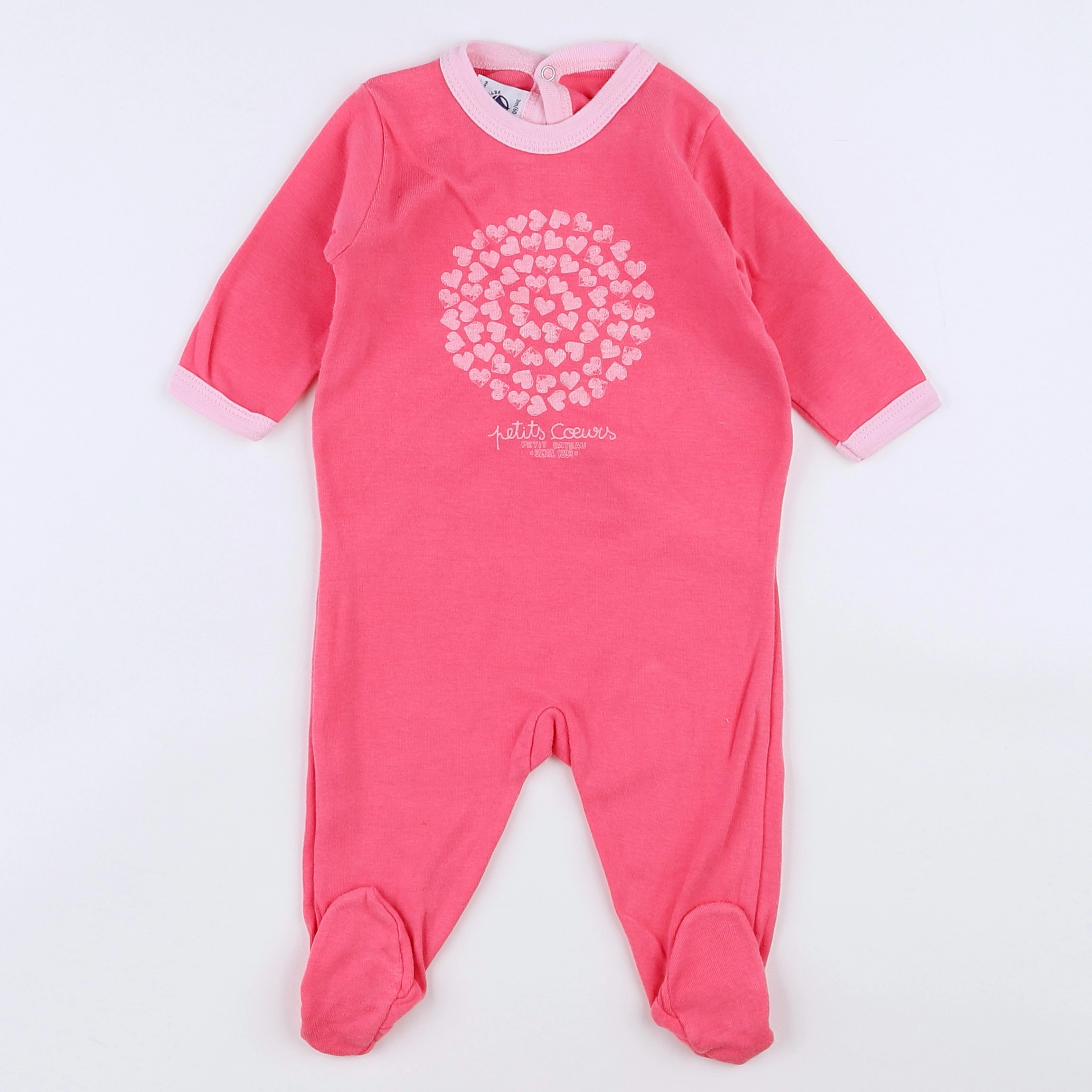 Petit Bateau - pyjama coton rose - 3 mois