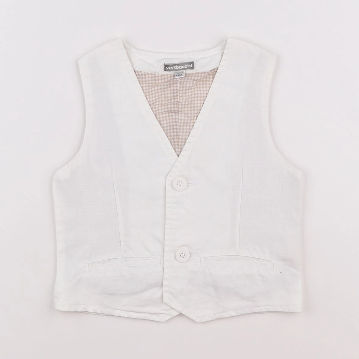 Vertbaudet - gilet blanc - 4 ans