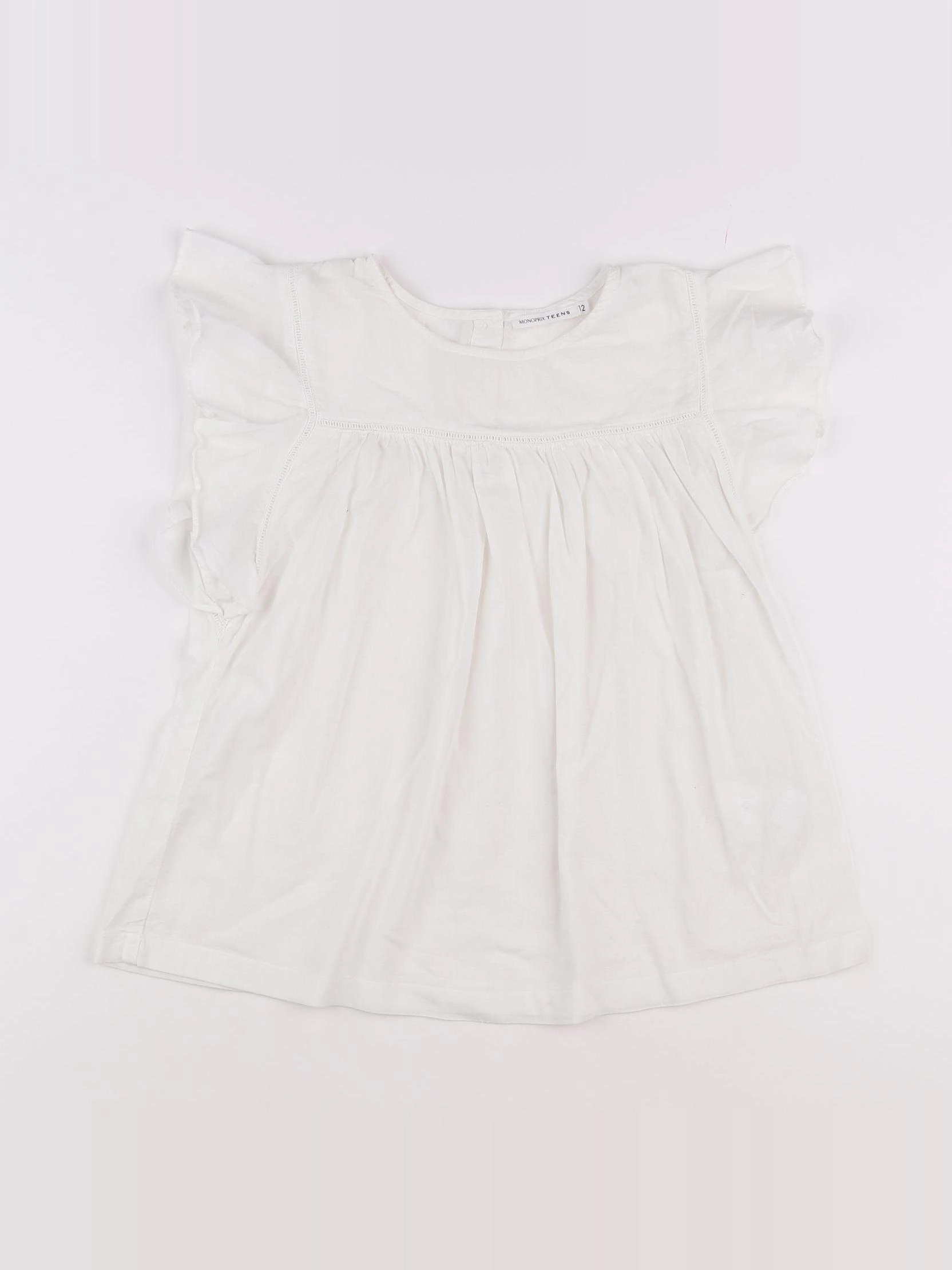 Monoprix - blouse blanc - 12 ans
