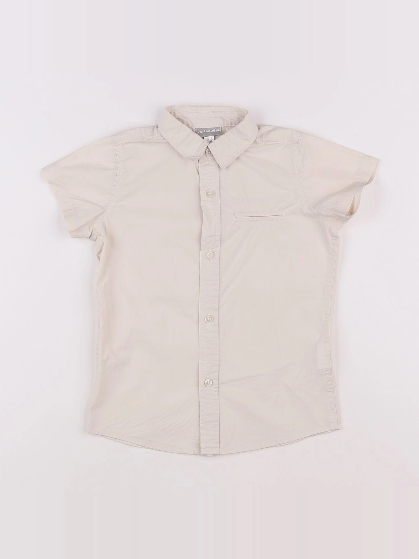 Vertbaudet - chemise beige - 4 ans