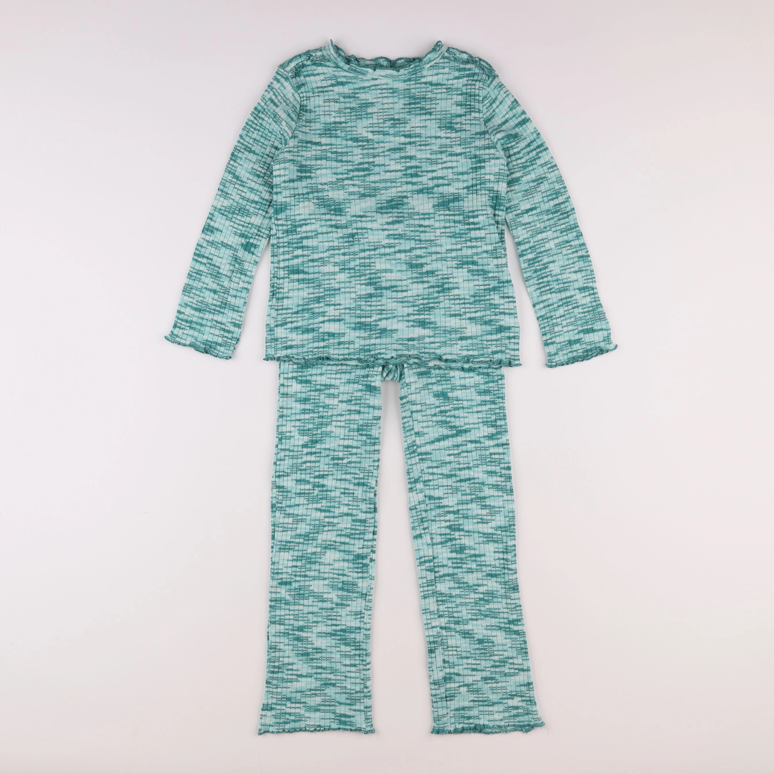 H&M - ensemble blanc, vert - 7/8 ans