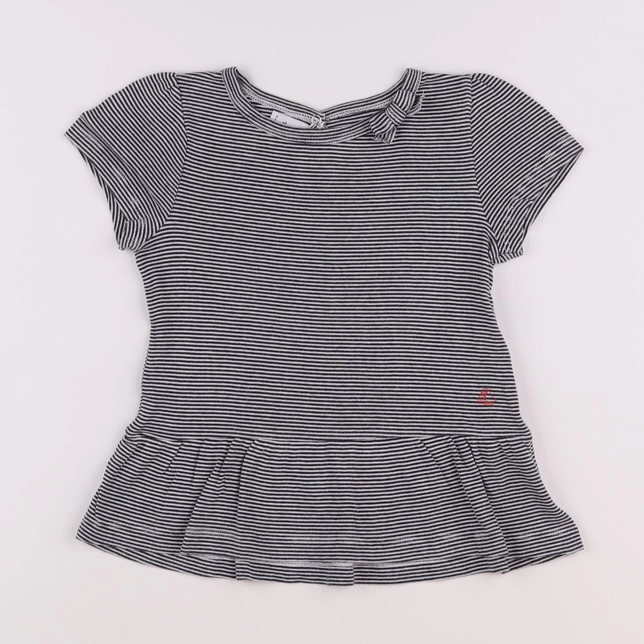 Petit Bateau - tee-shirt blanc, noir - 6 ans