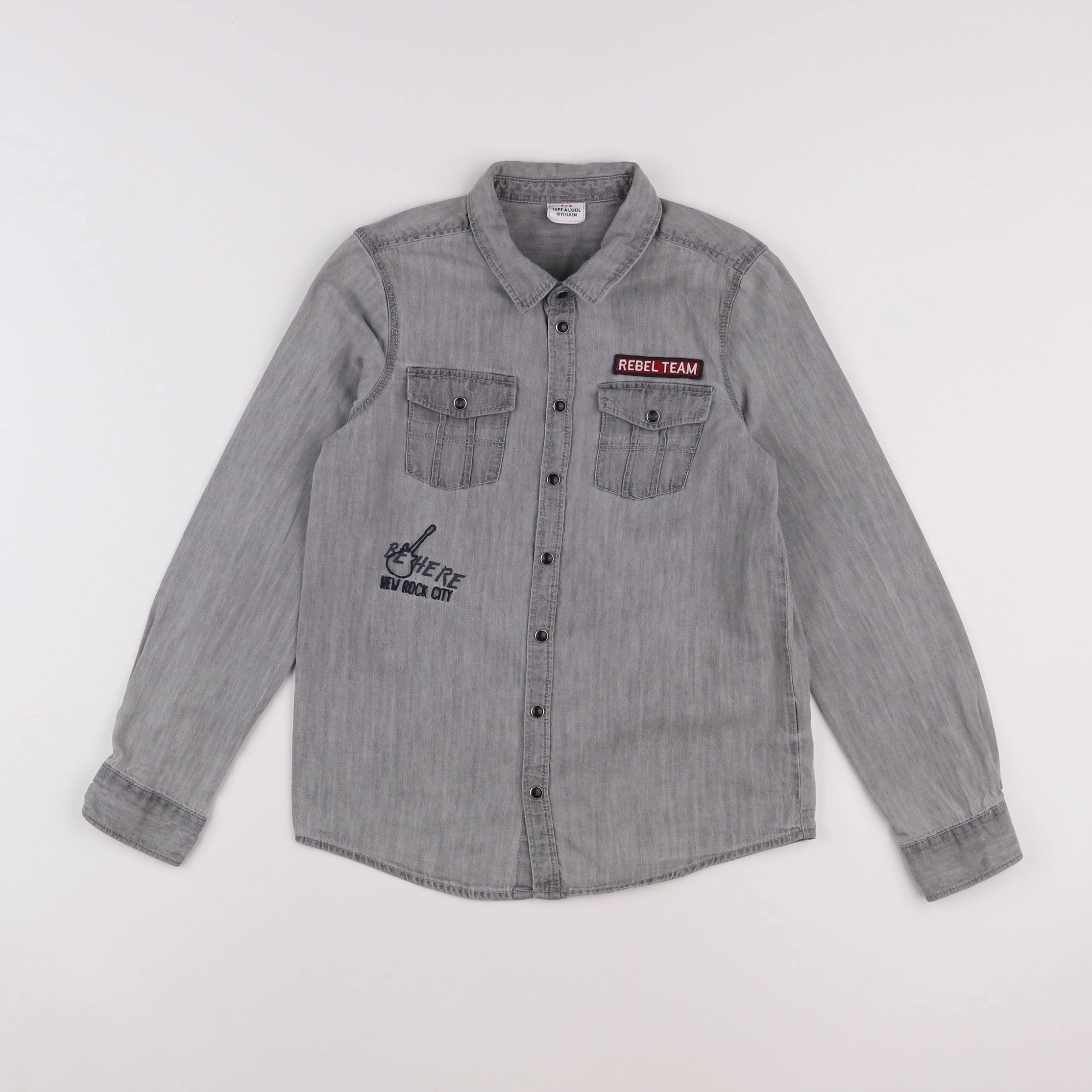 Tape à l'oeil - chemise gris - 10 ans