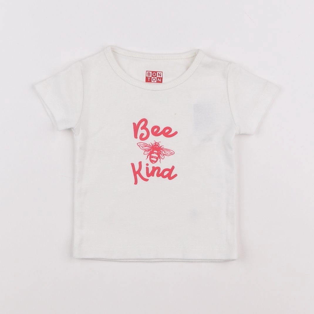 Bonton - tee-shirt blanc - 6 mois