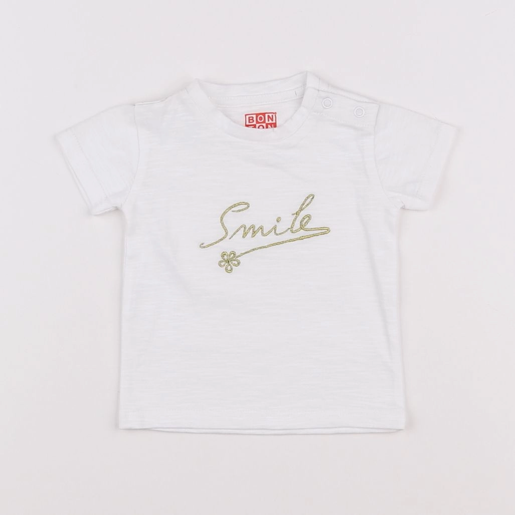 Bonton - tee-shirt blanc - 6 mois