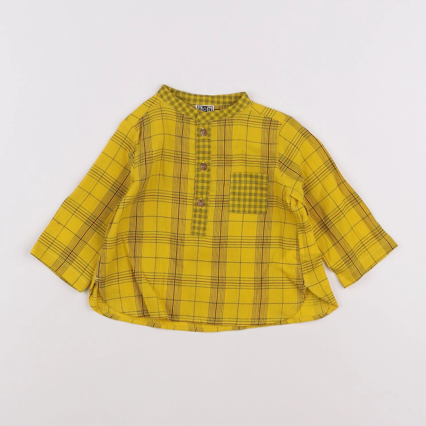 Bonton - chemise jaune - 6 mois