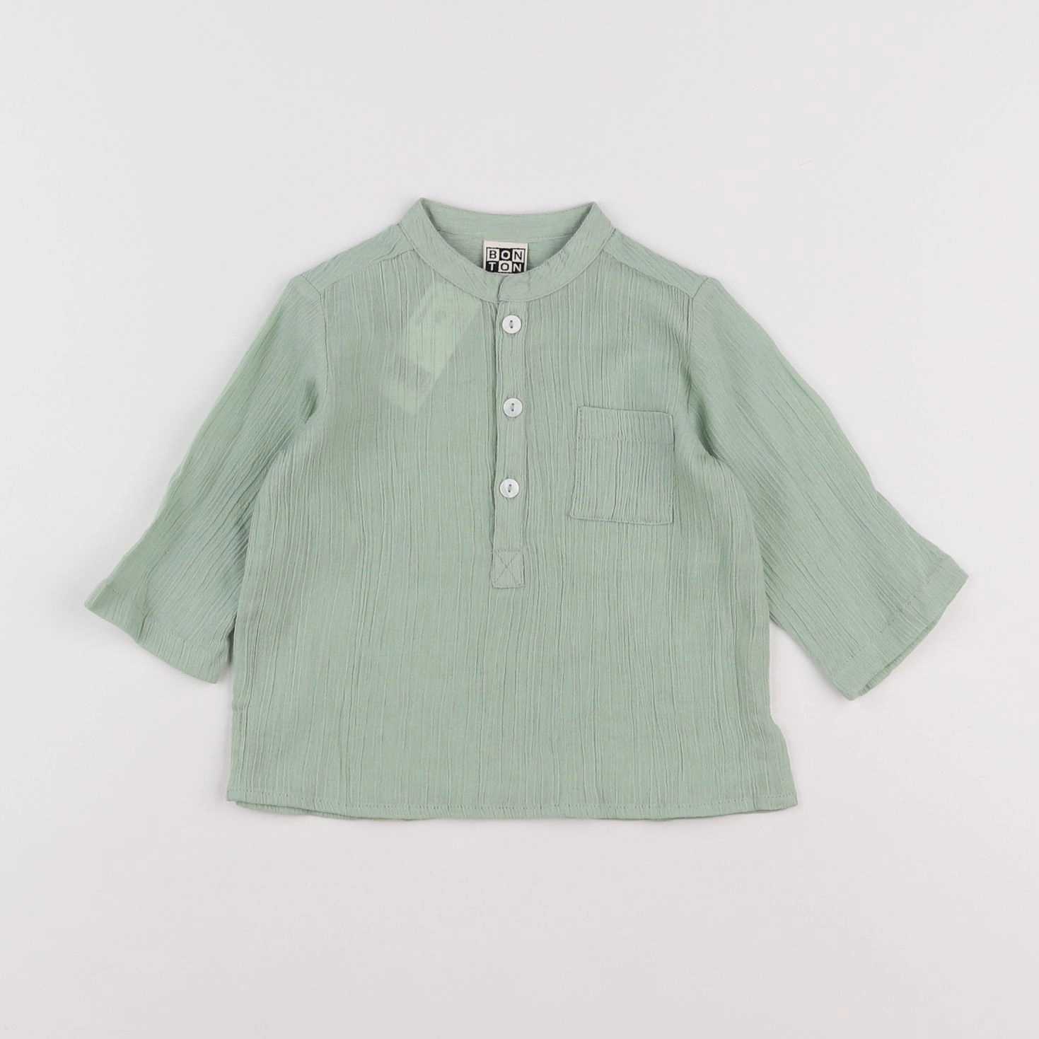 Bonton - chemise vert - 6 mois