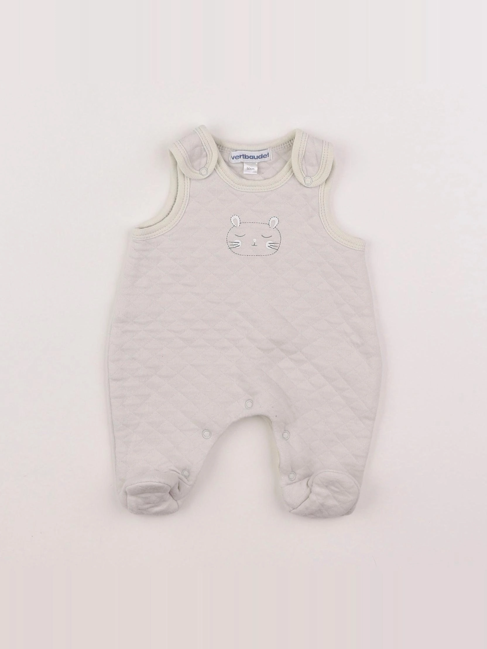 Vertbaudet - pyjama coton beige - 0 mois