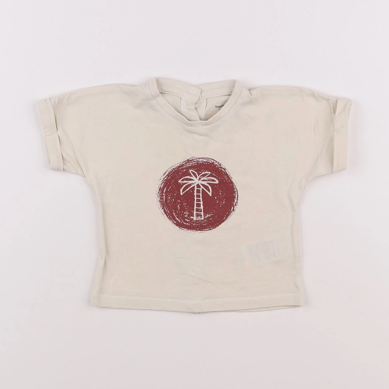 Vertbaudet - tee-shirt beige - 6 mois