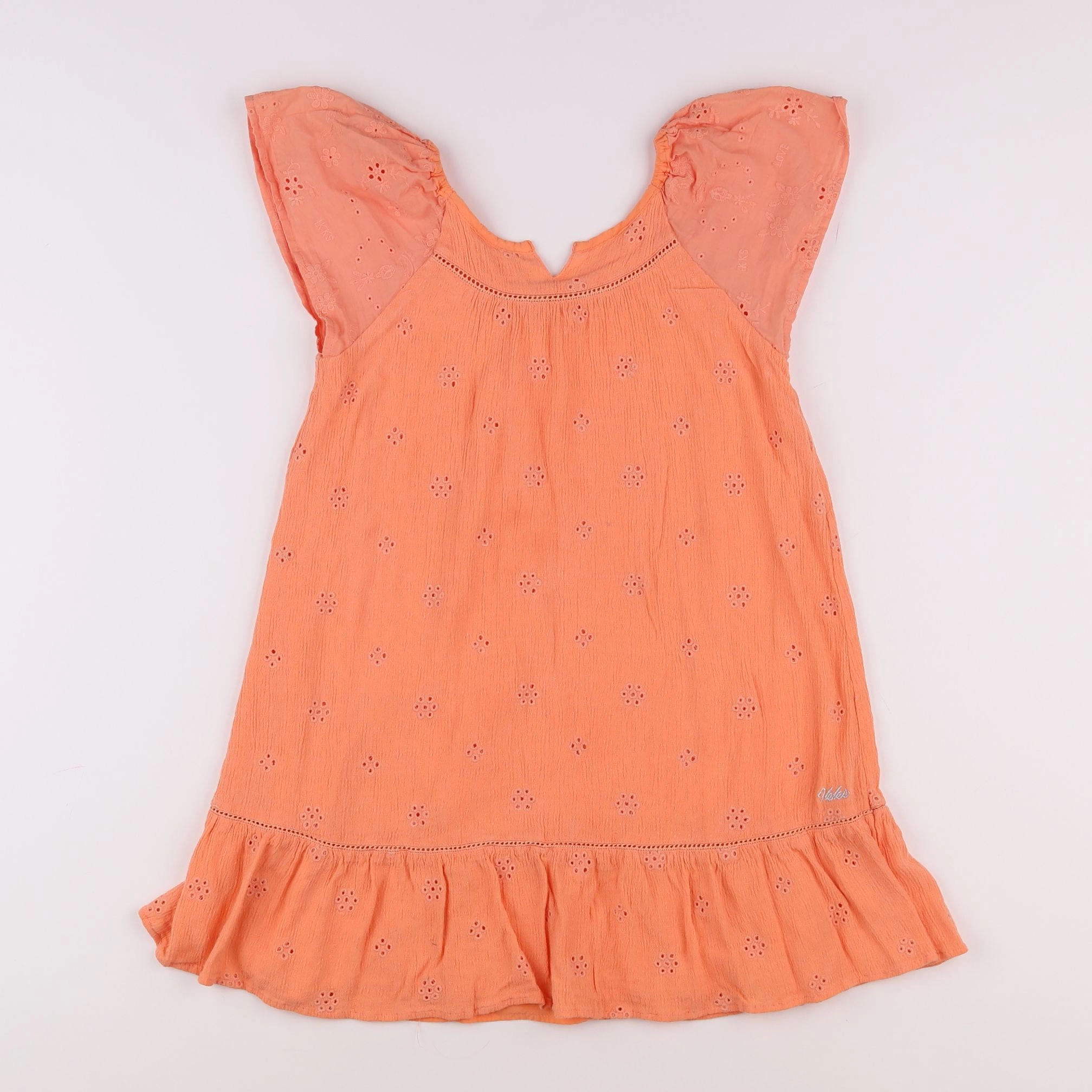 IKKS - robe orange - 8 ans