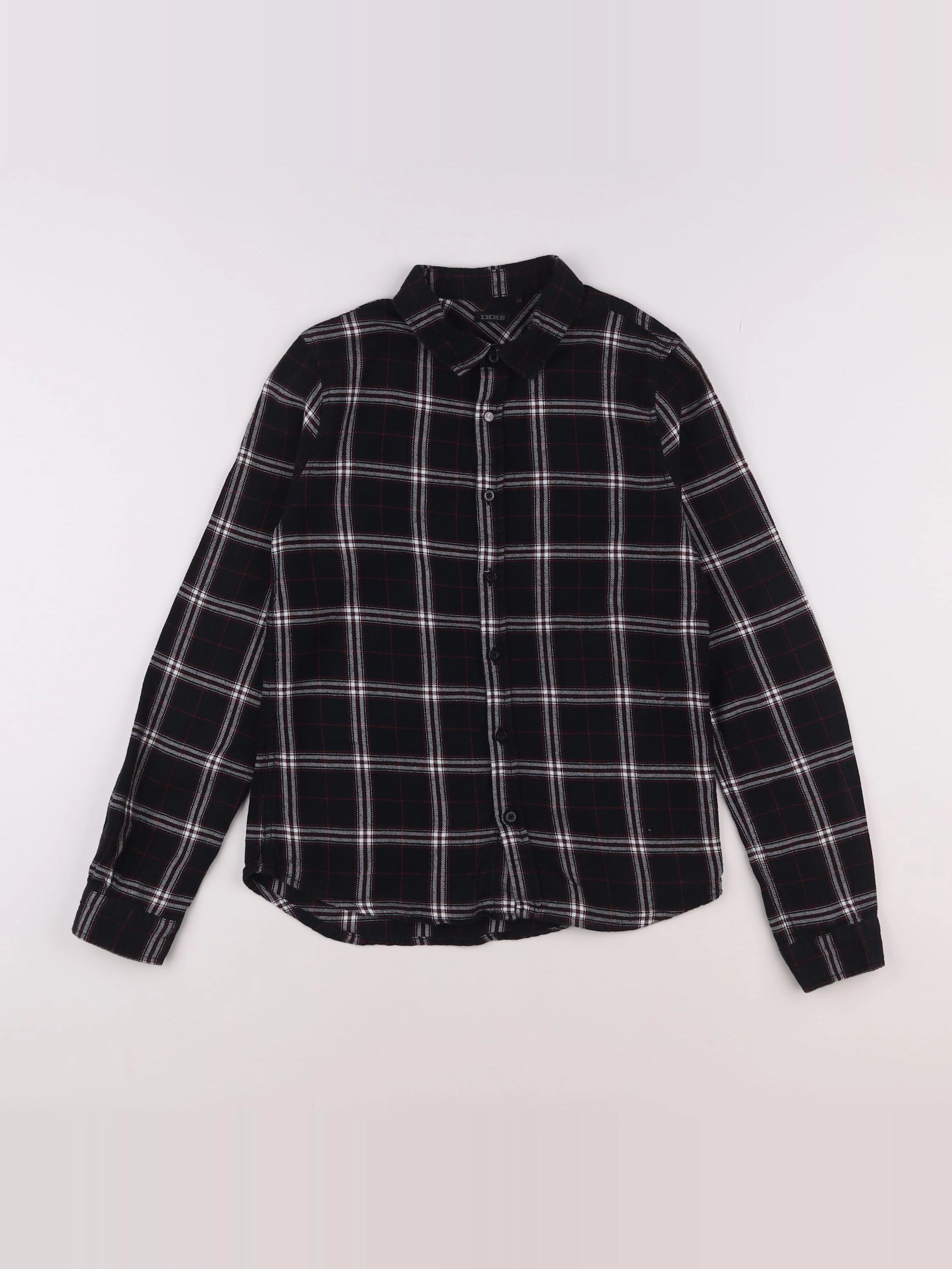 IKKS - chemise noir, rouge - 12 ans