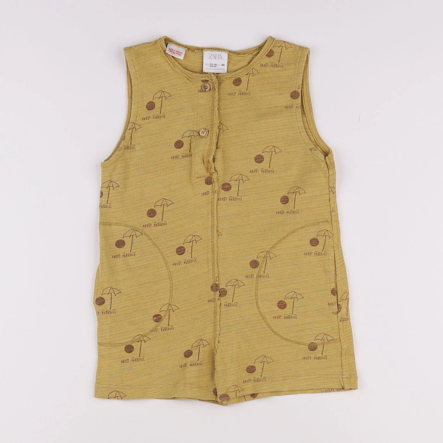 Zara - combinaison jaune - 12/18 mois