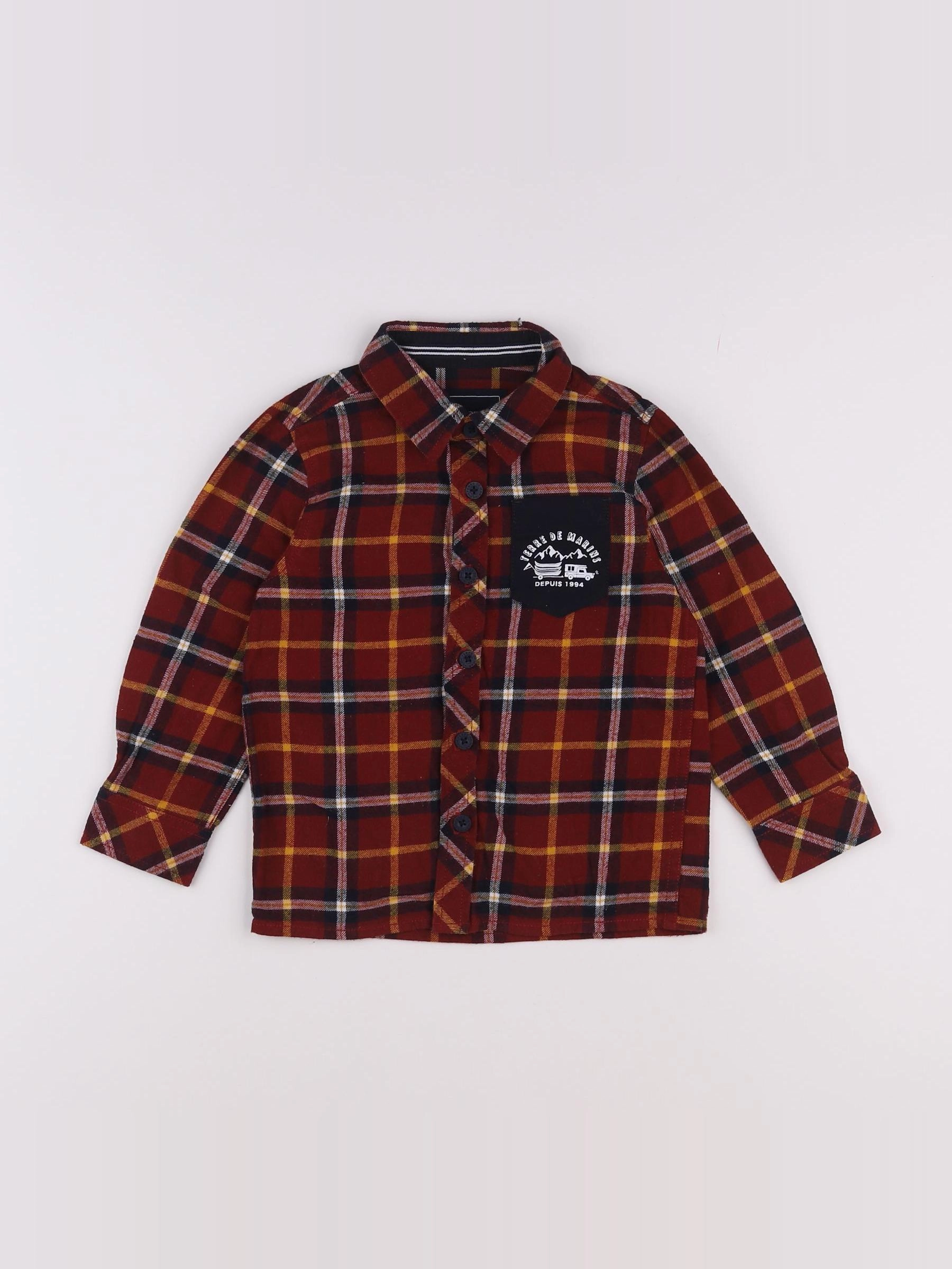 Terre de marins - chemise rouge - 4 ans