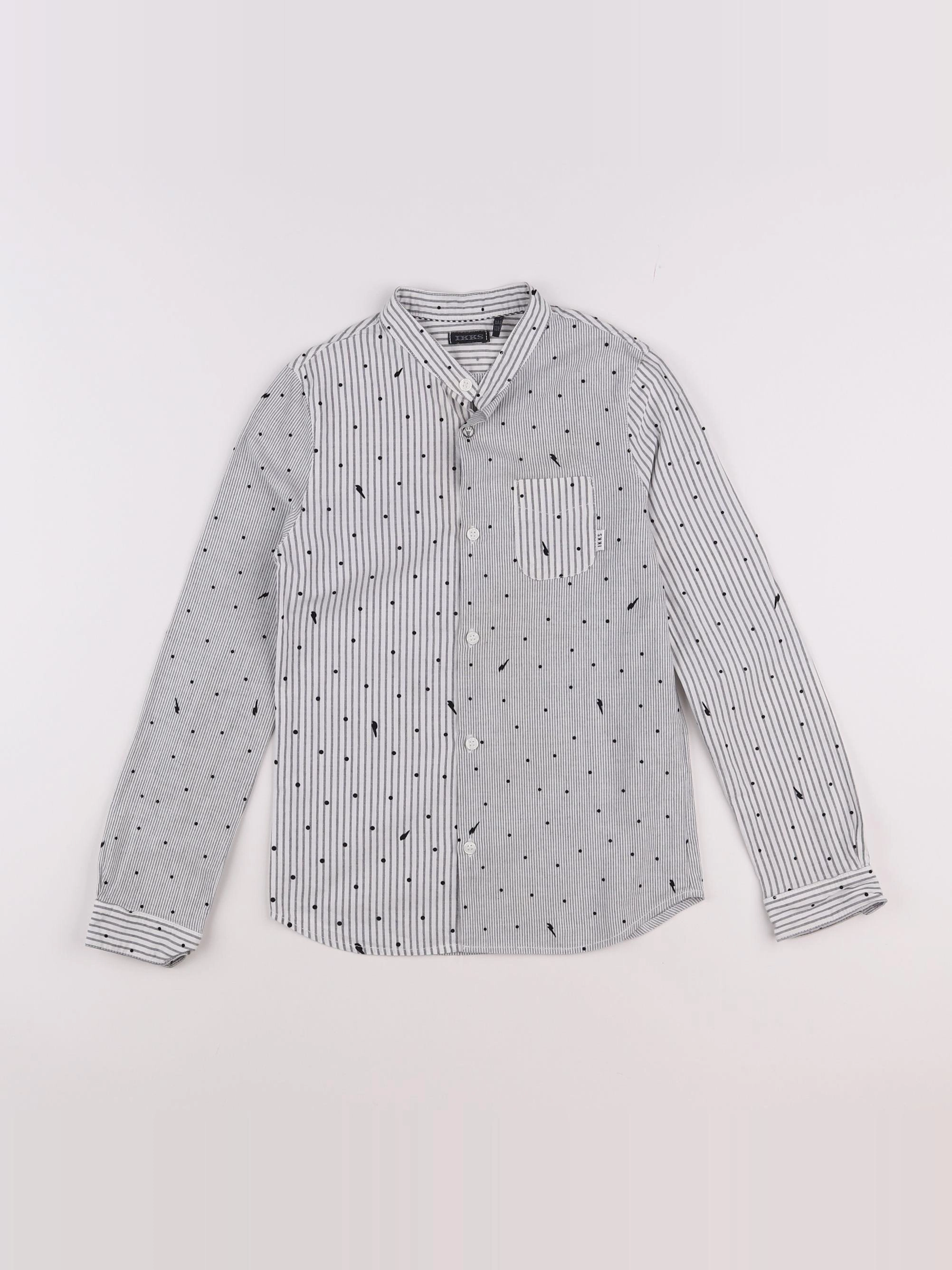 IKKS - chemise blanc, gris - 8 ans