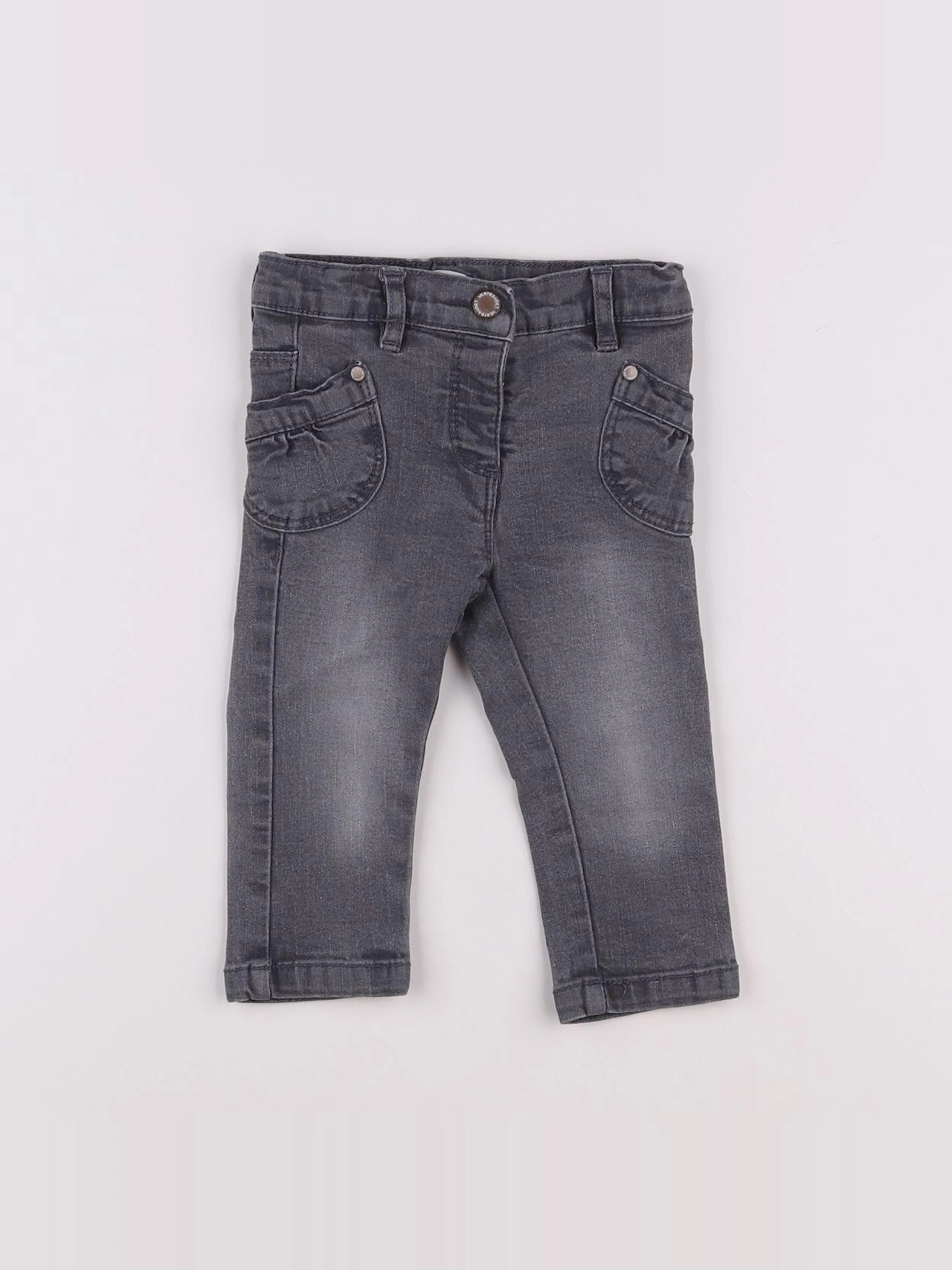 Vertbaudet - jean gris - 9 mois