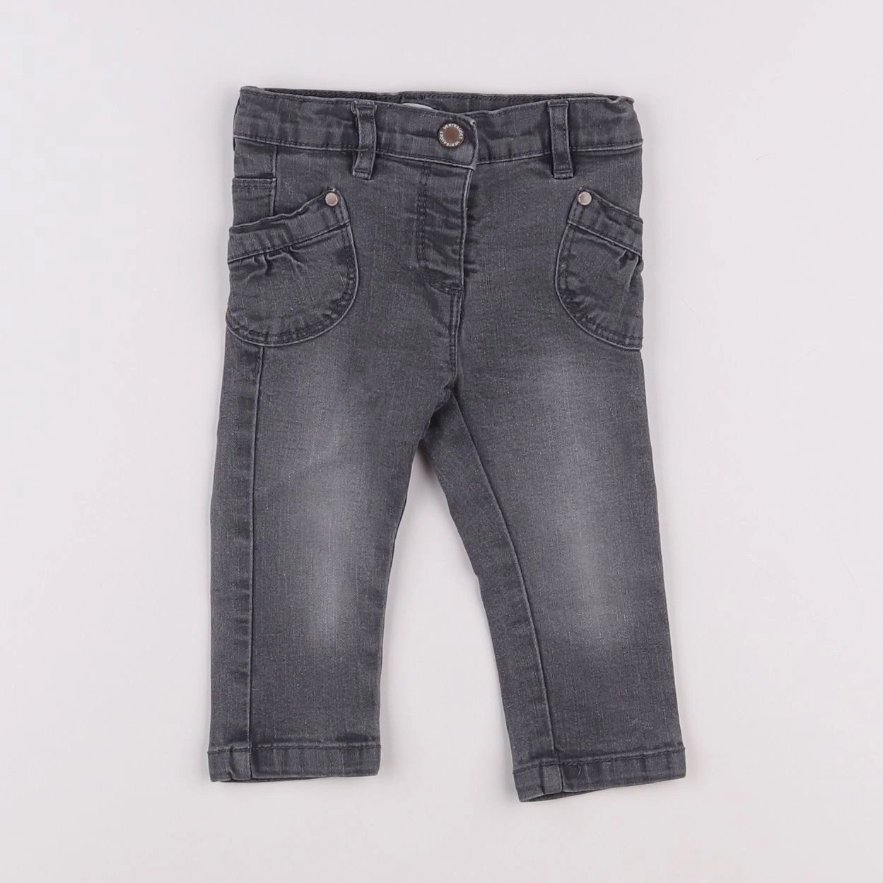Vertbaudet - jean gris - 9 mois