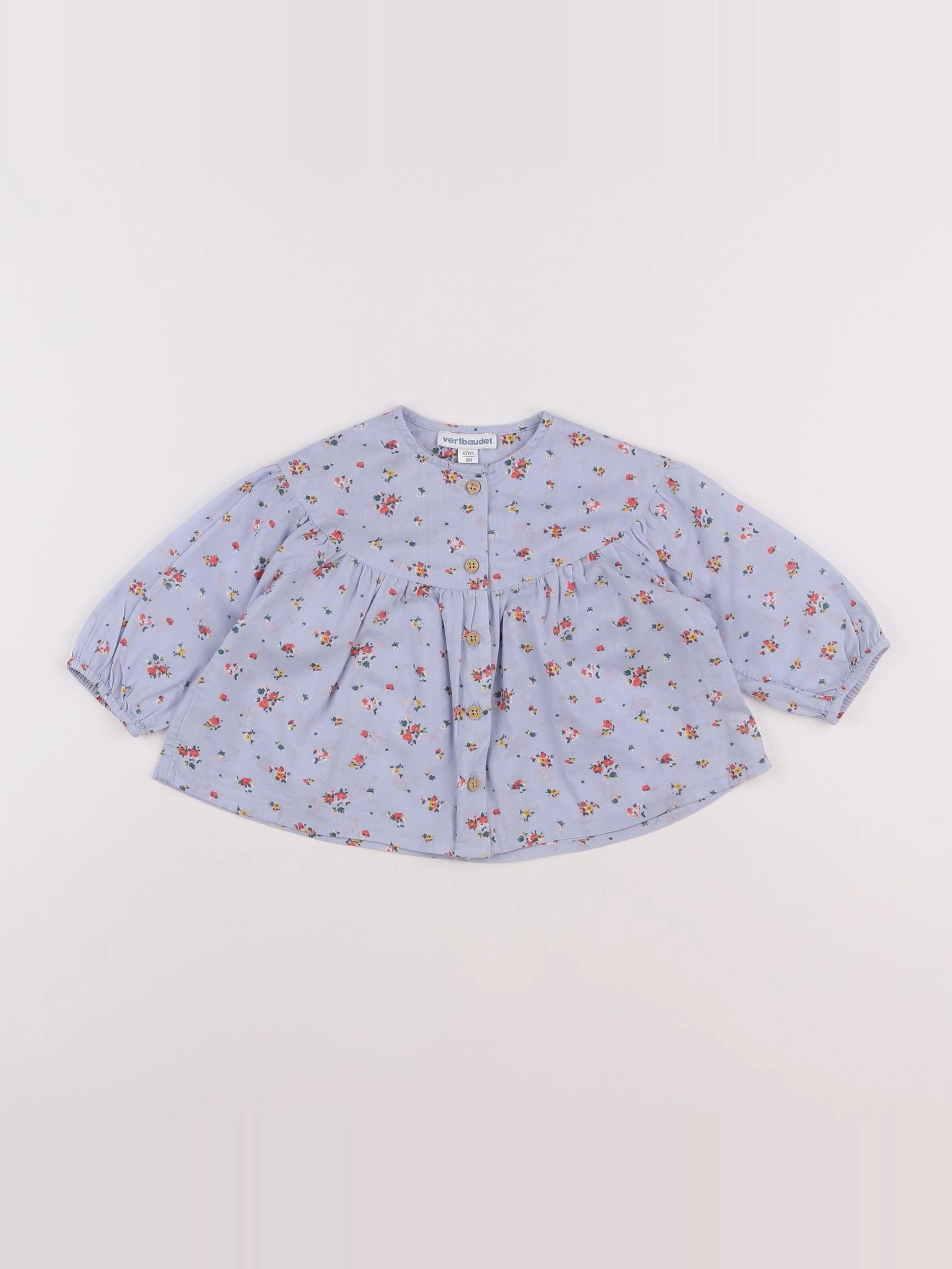 Vertbaudet - blouse bleu - 6 mois