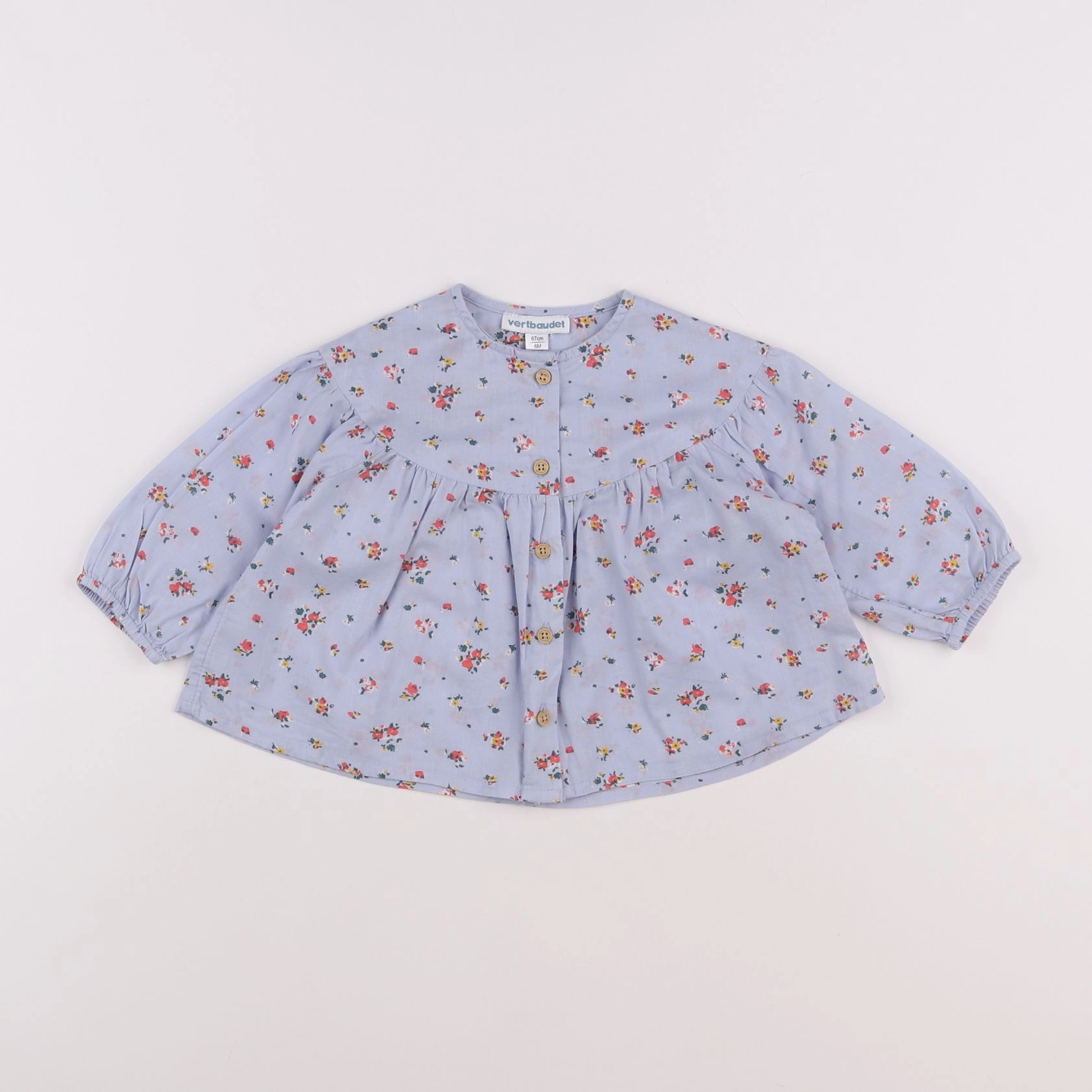 Vertbaudet - blouse bleu - 6 mois