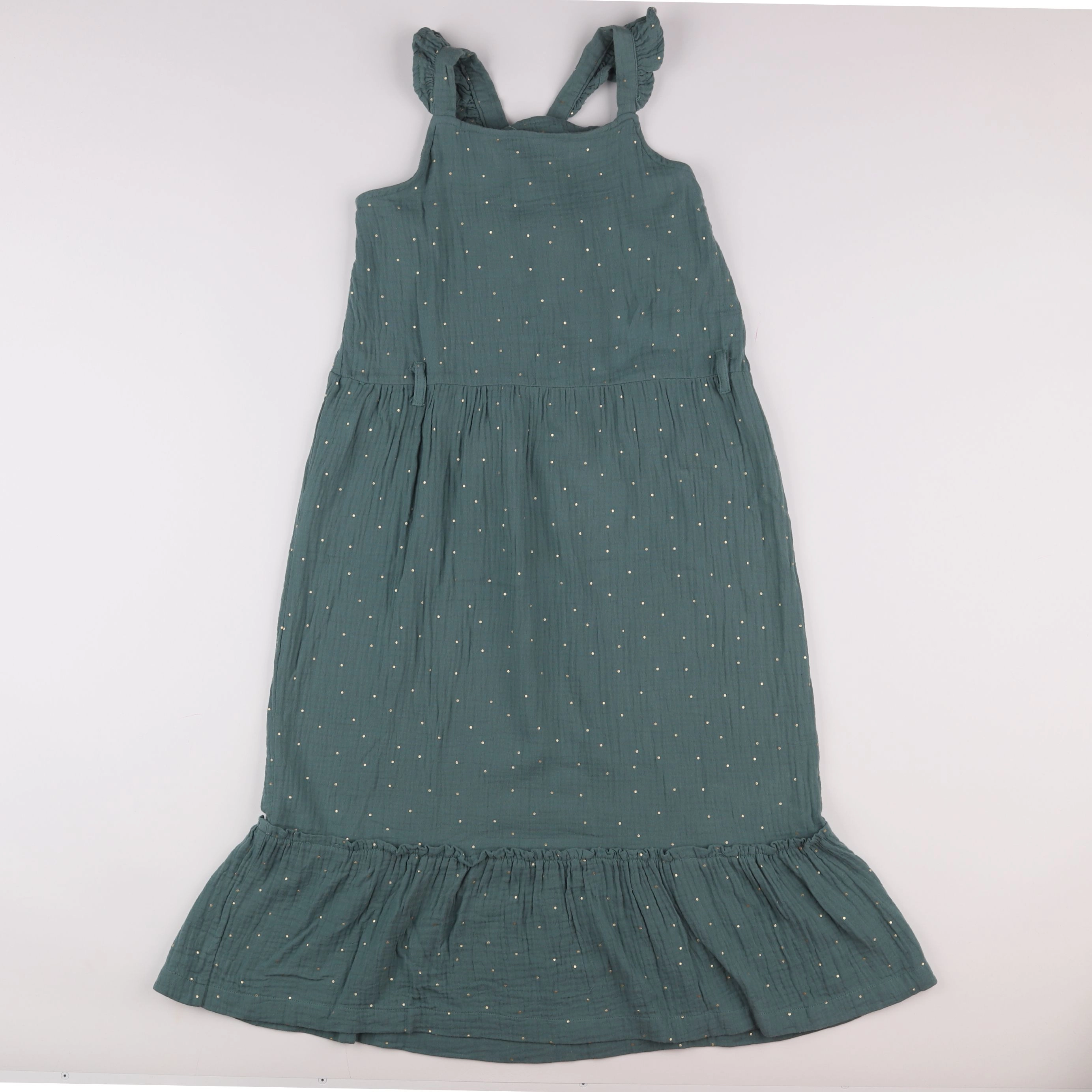 Vertbaudet - robe vert, or - 12 ans