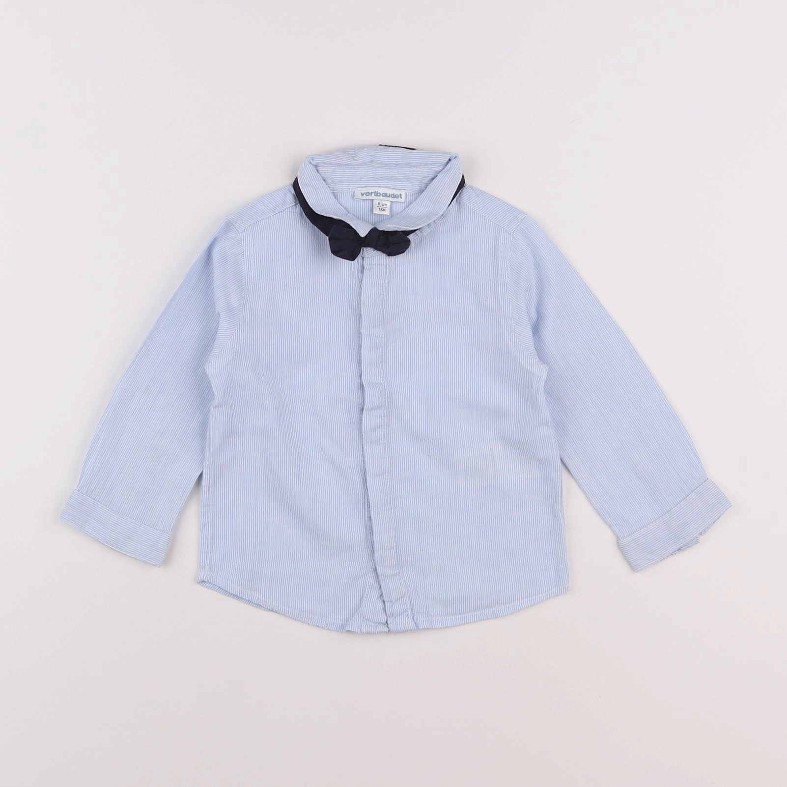 Vertbaudet - chemise bleu, blanc - 18 mois