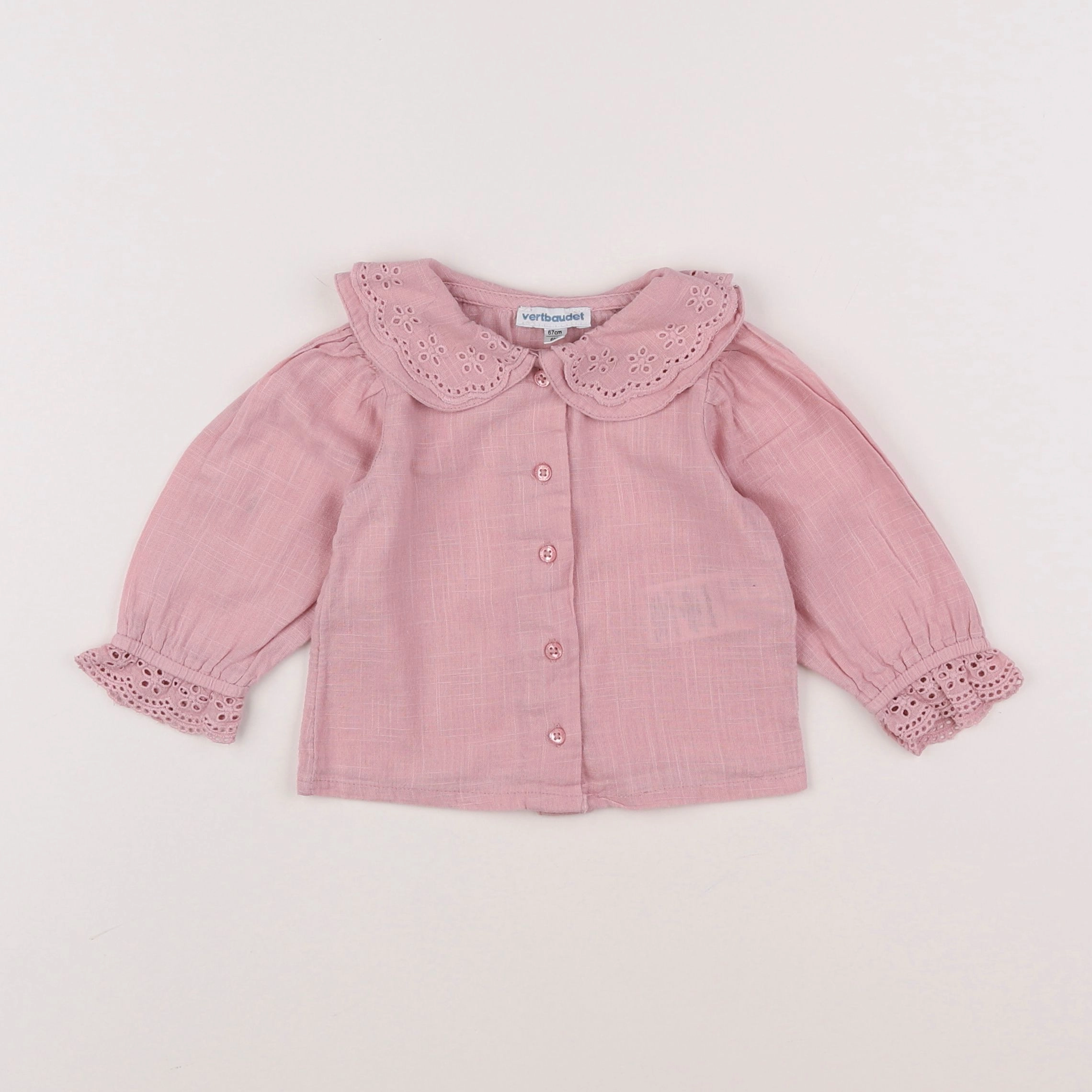 Vertbaudet - blouse rose - 6 mois