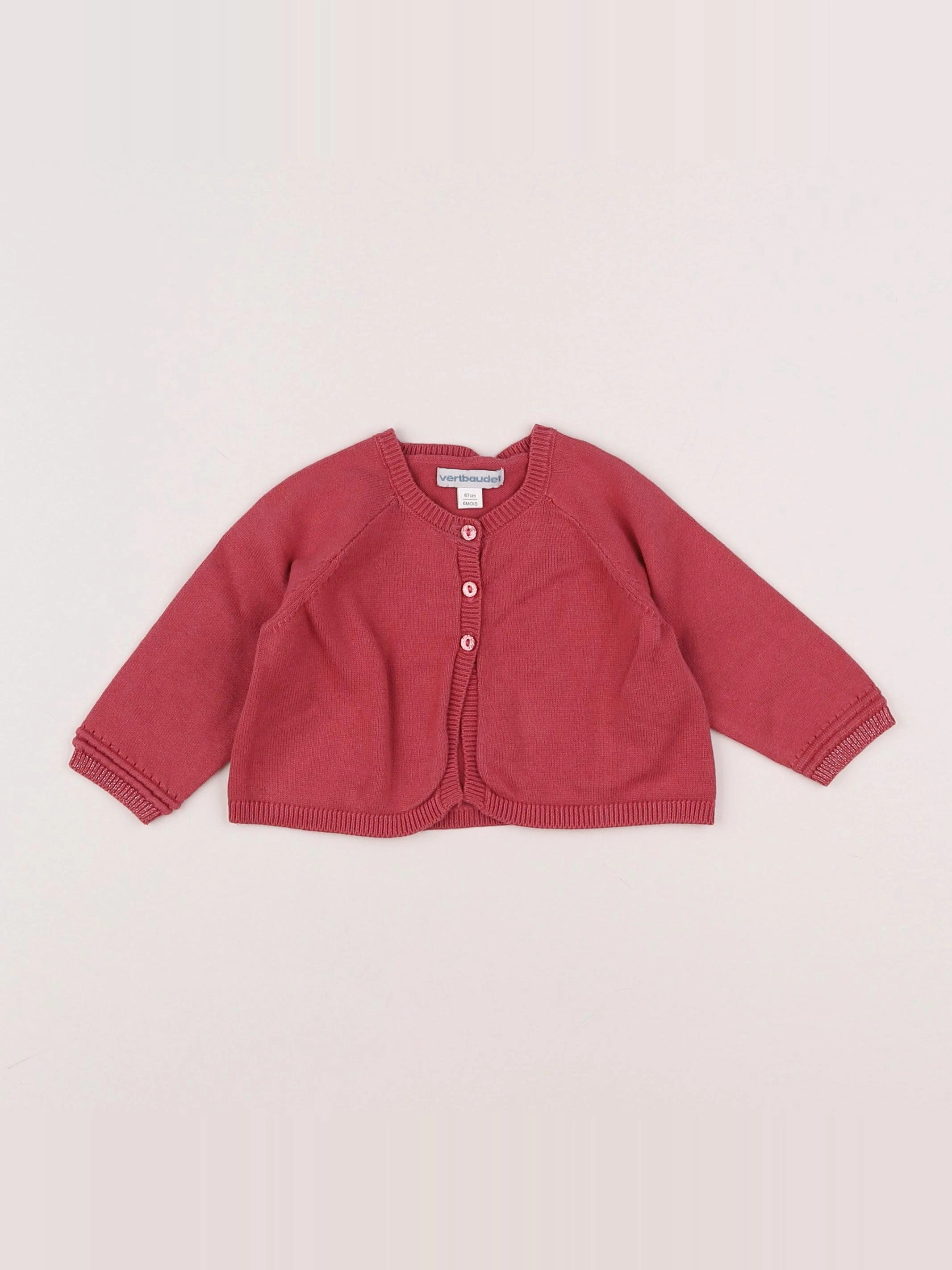 Vertbaudet - gilet rose - 6 mois