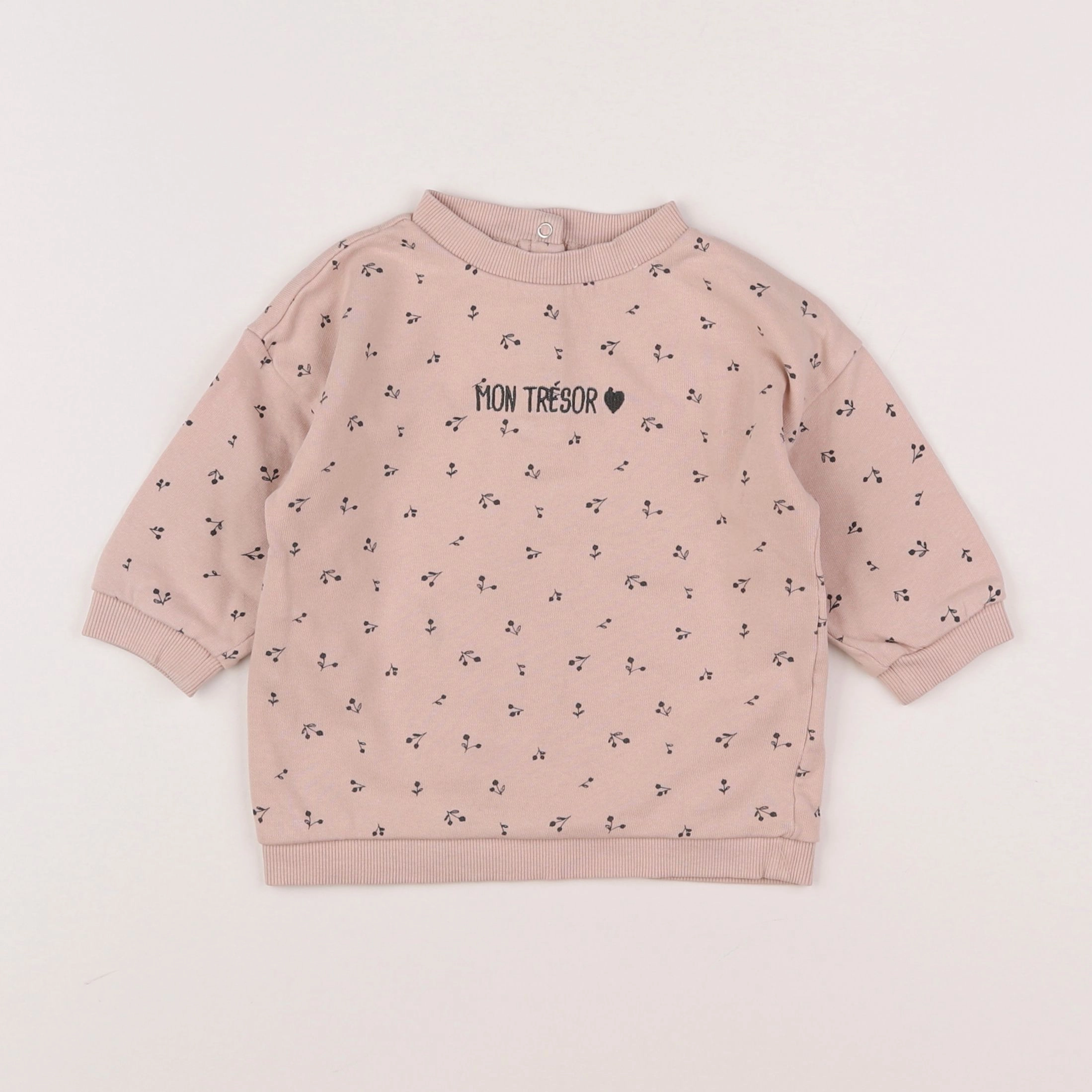 Vertbaudet - sweat rose - 12 mois