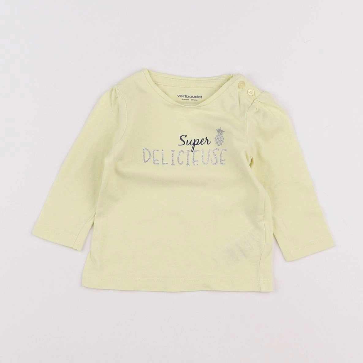 Vertbaudet - tee-shirt jaune, or - 3 mois