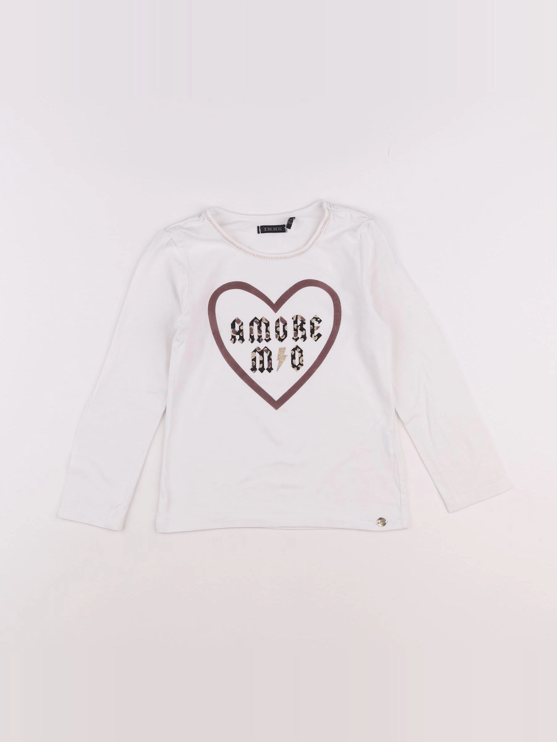 IKKS - tee-shirt blanc, or - 4 ans