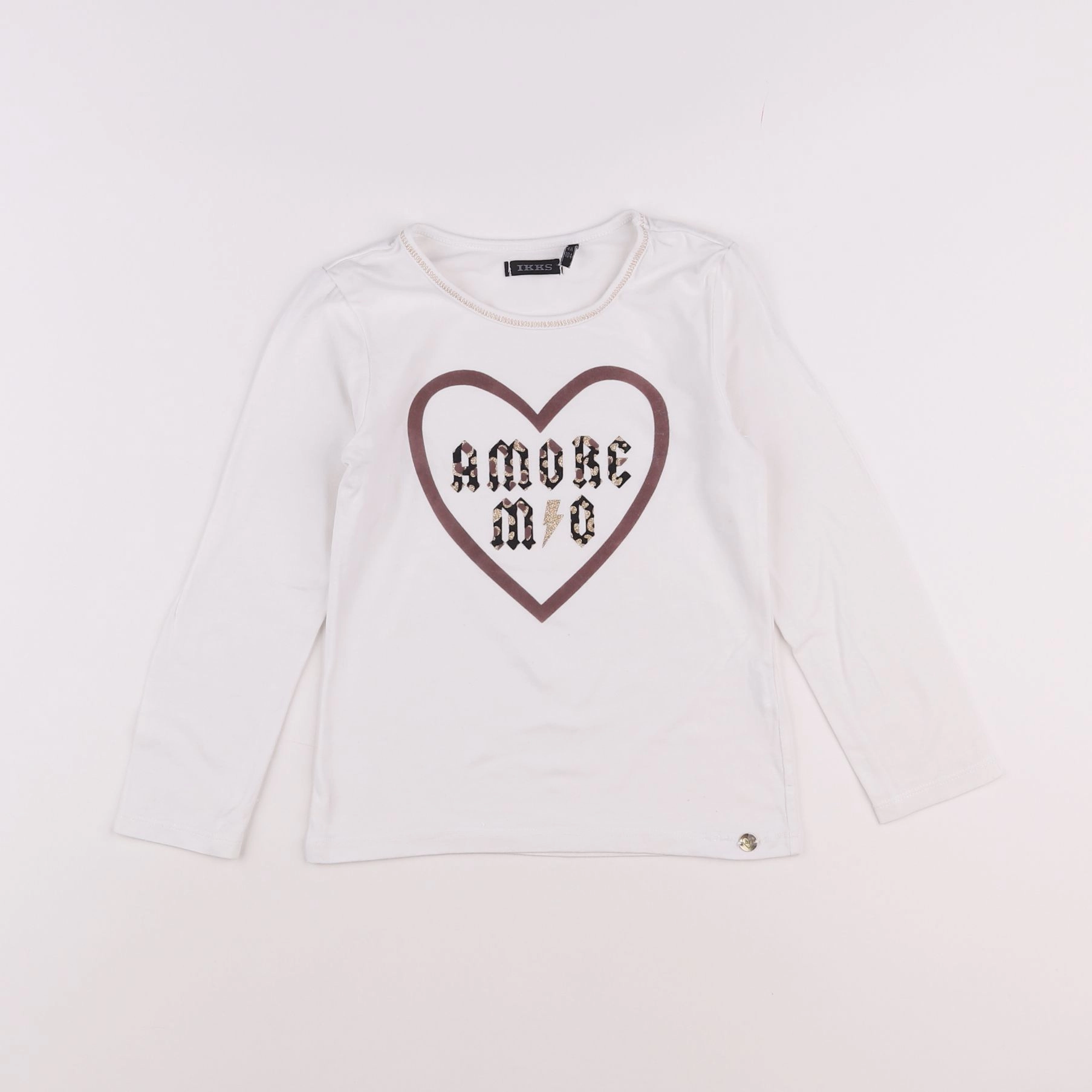 IKKS - tee-shirt blanc, or - 4 ans