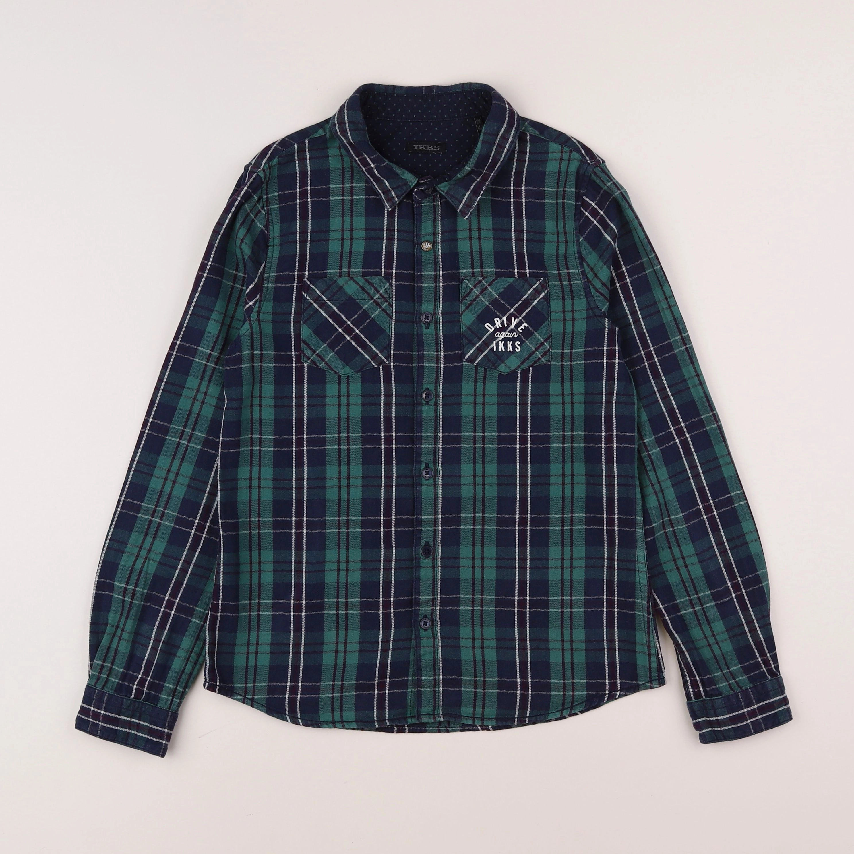 IKKS - chemise vert, bleu - 10 ans
