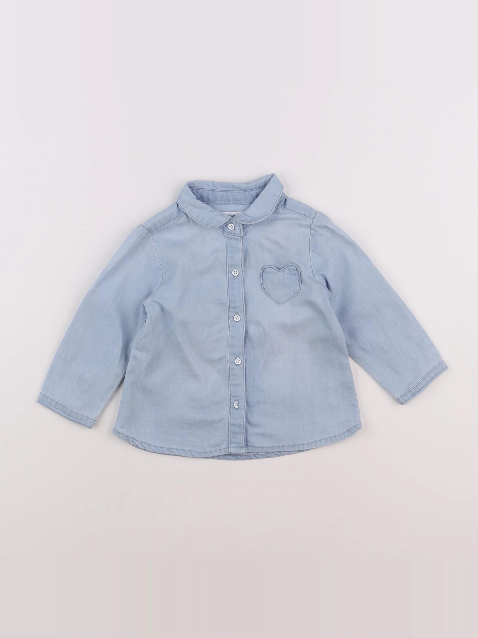 Vertbaudet - chemise bleu - 12 mois