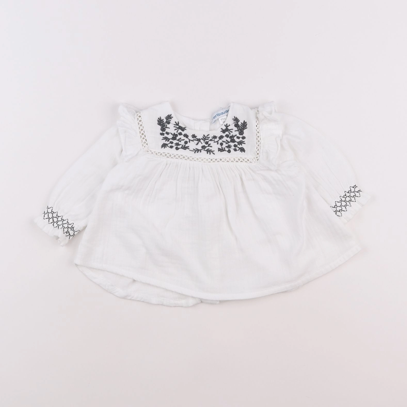 Vertbaudet - blouse blanc - 6 mois