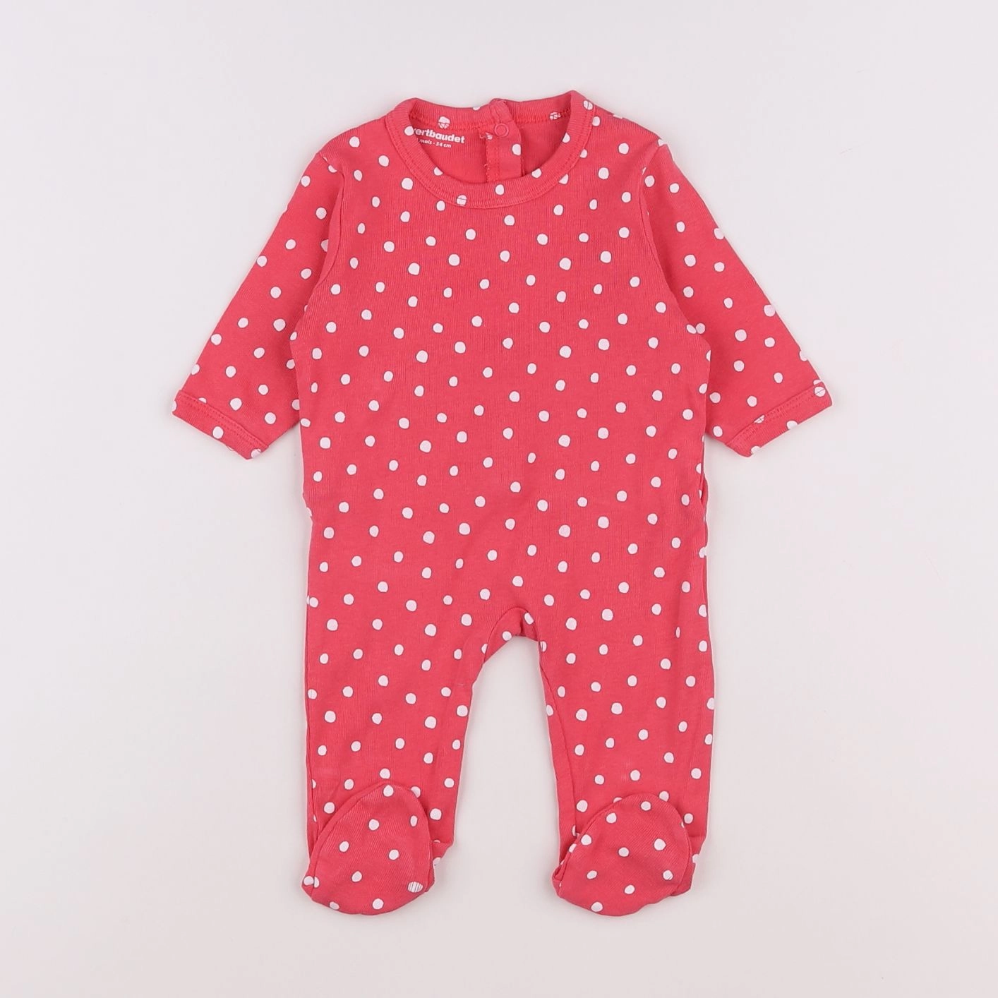 Vertbaudet - pyjama coton rose - 1 mois