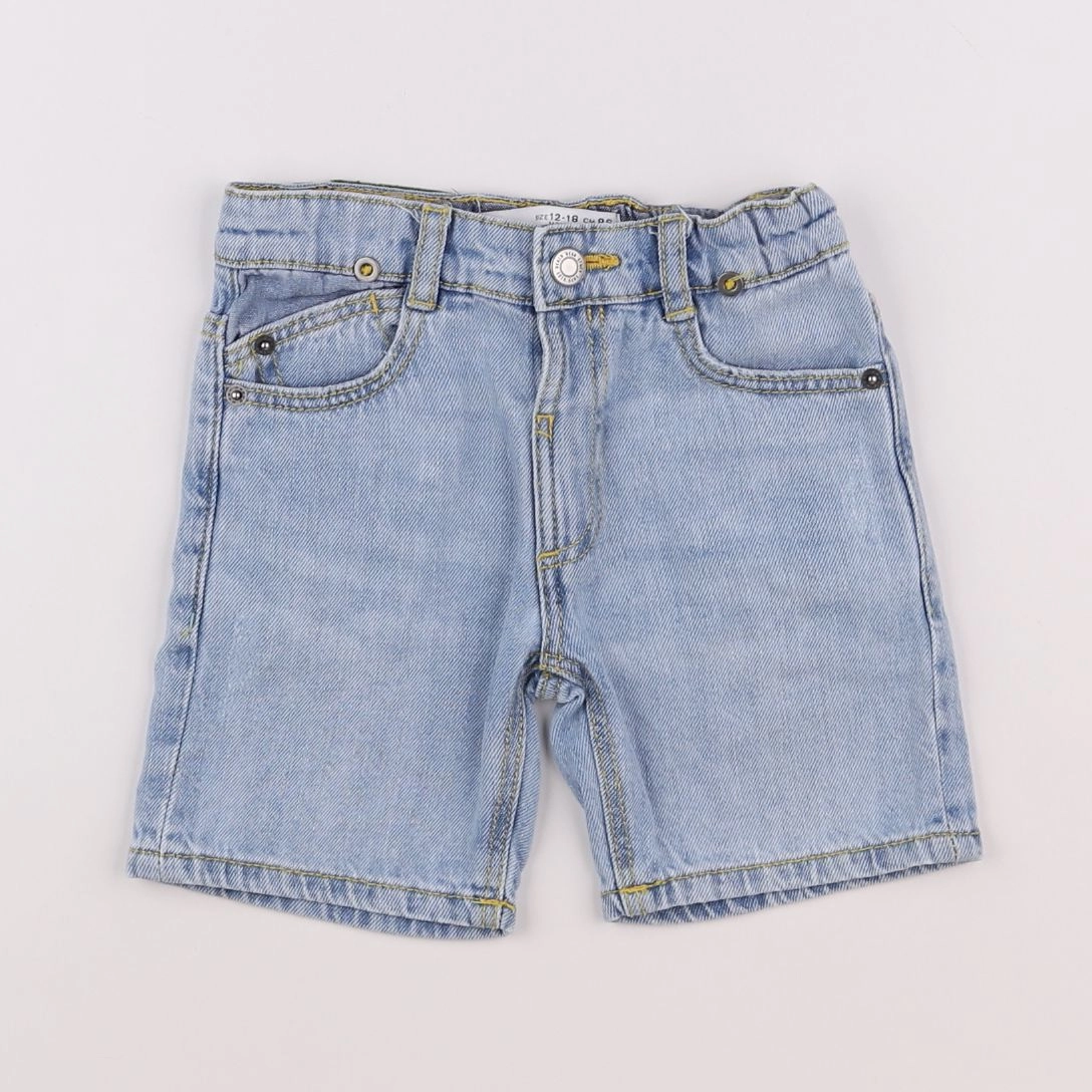 Zara - short bleu - 12/18 mois