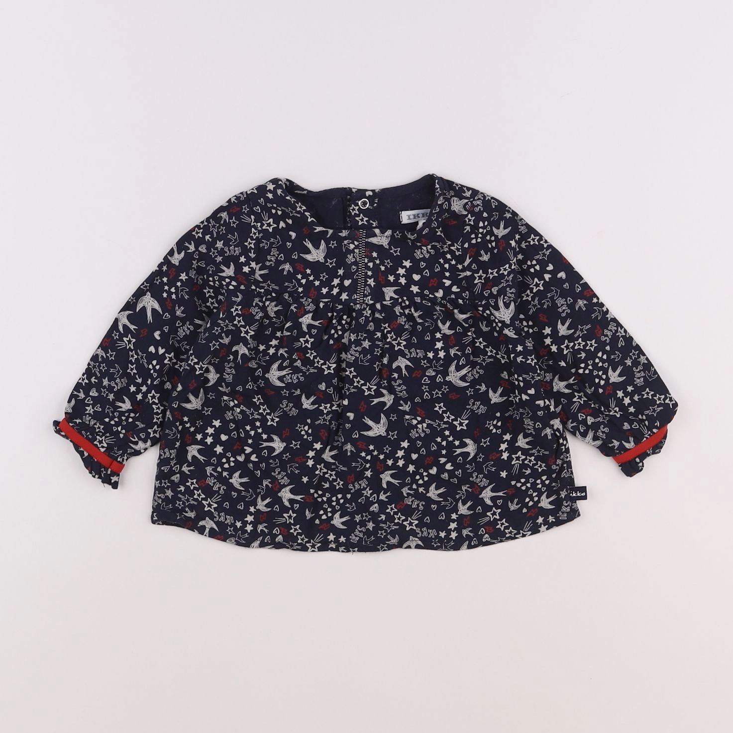 IKKS - blouse bleu - 12 mois