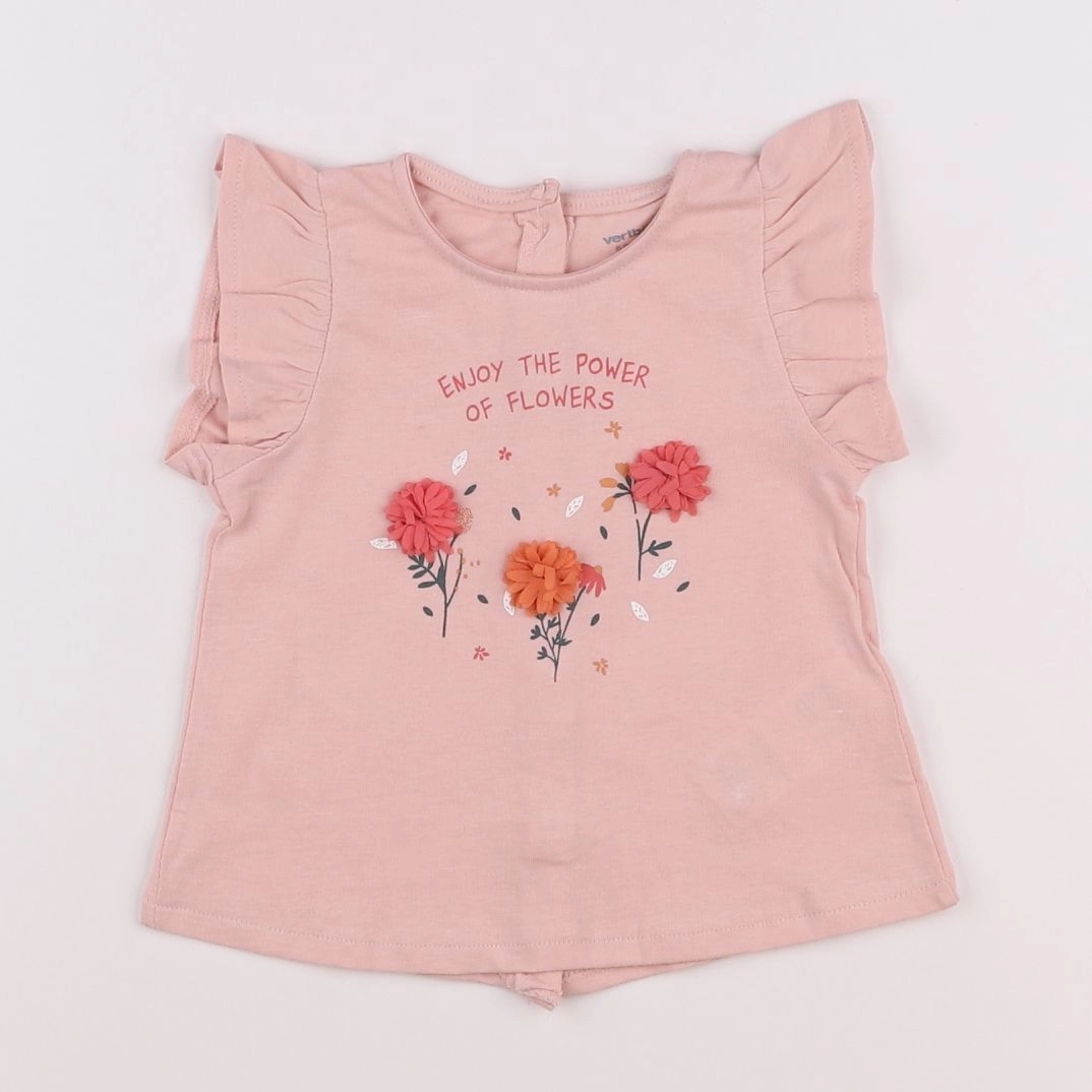 Vertbaudet - tee-shirt rose - 6 mois