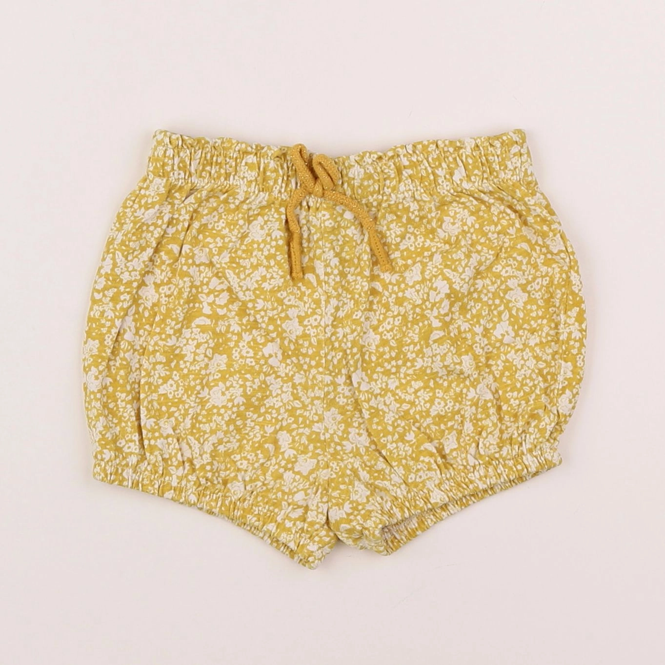 Vertbaudet - short blanc, jaune - 9 mois