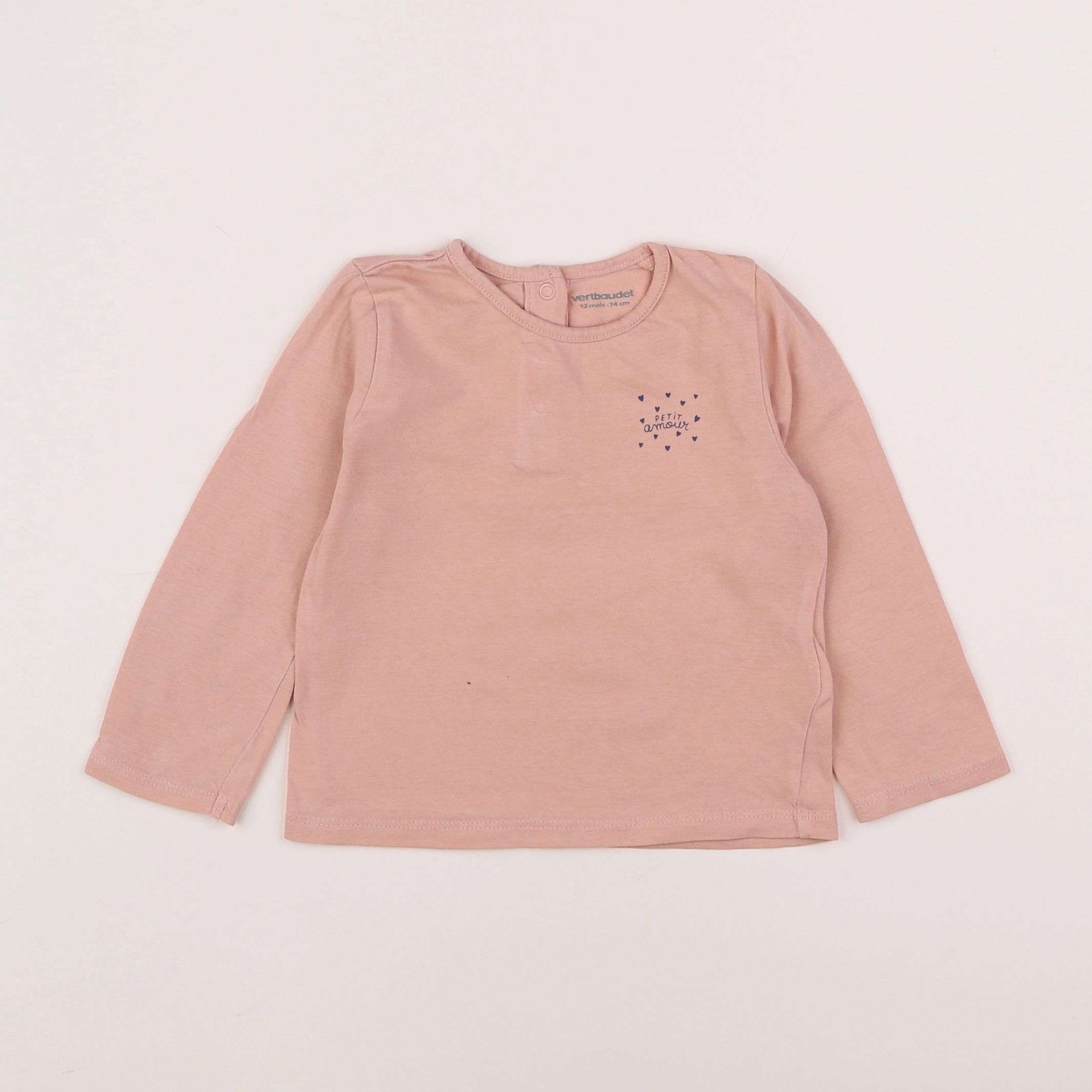 Vertbaudet - tee-shirt rose - 12 mois