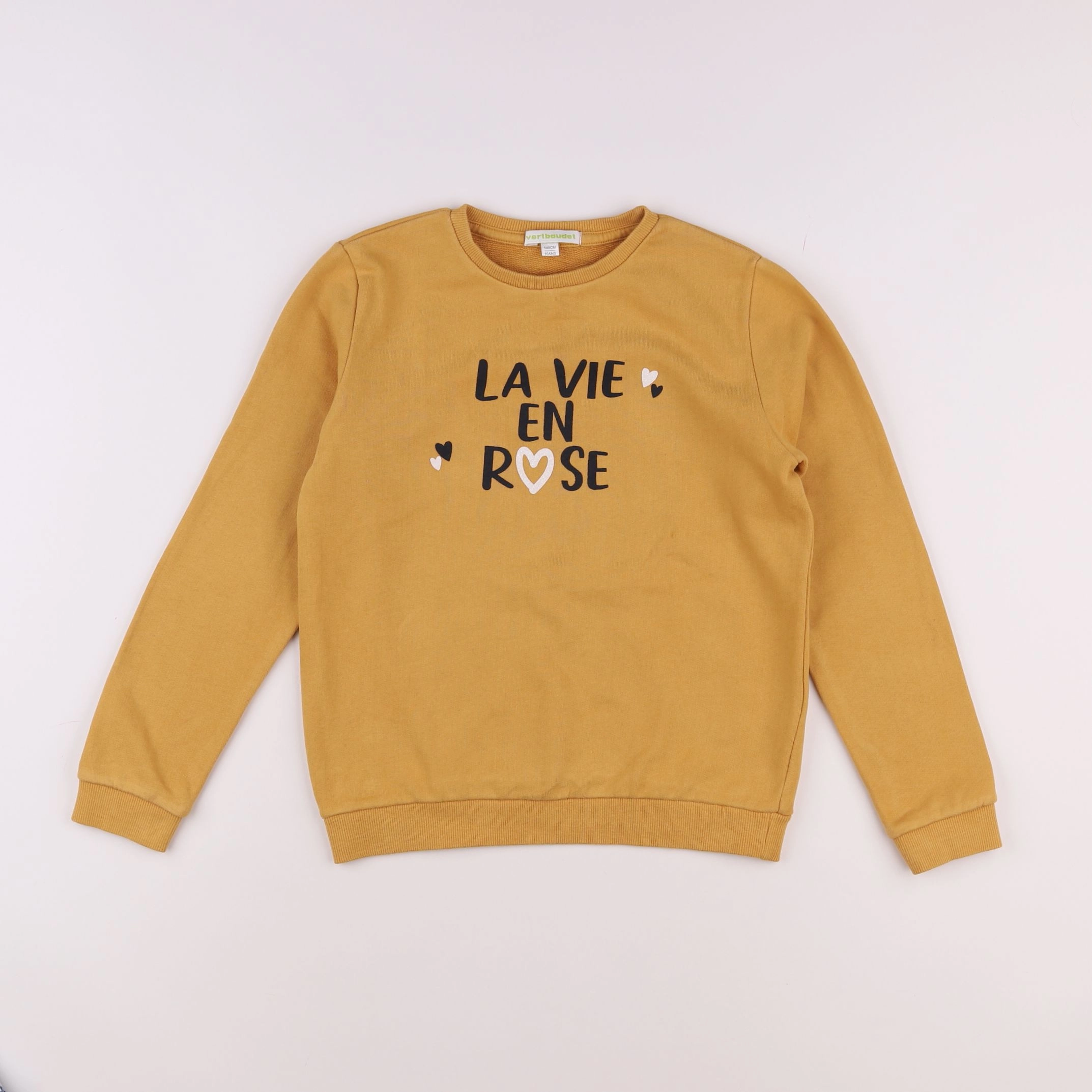 Vertbaudet - sweat jaune - 10 ans