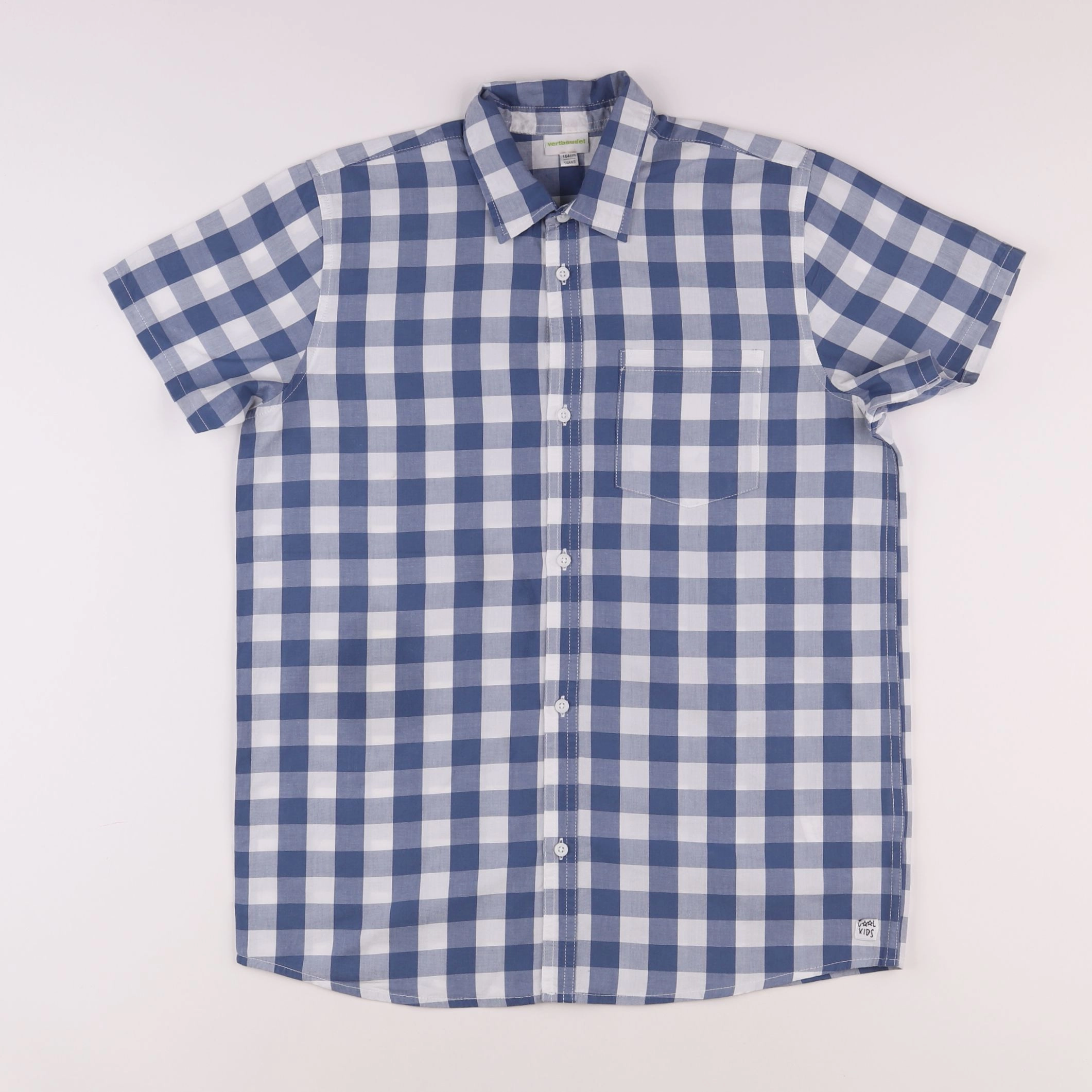 Vertbaudet - chemise blanc, bleu - 14 ans