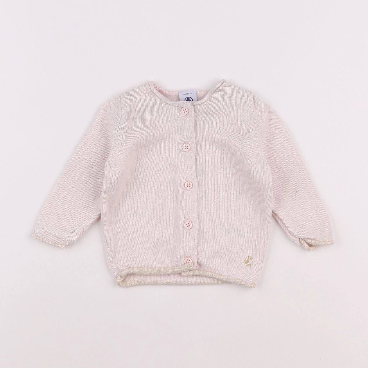 Petit Bateau - gilet rose - 6 mois